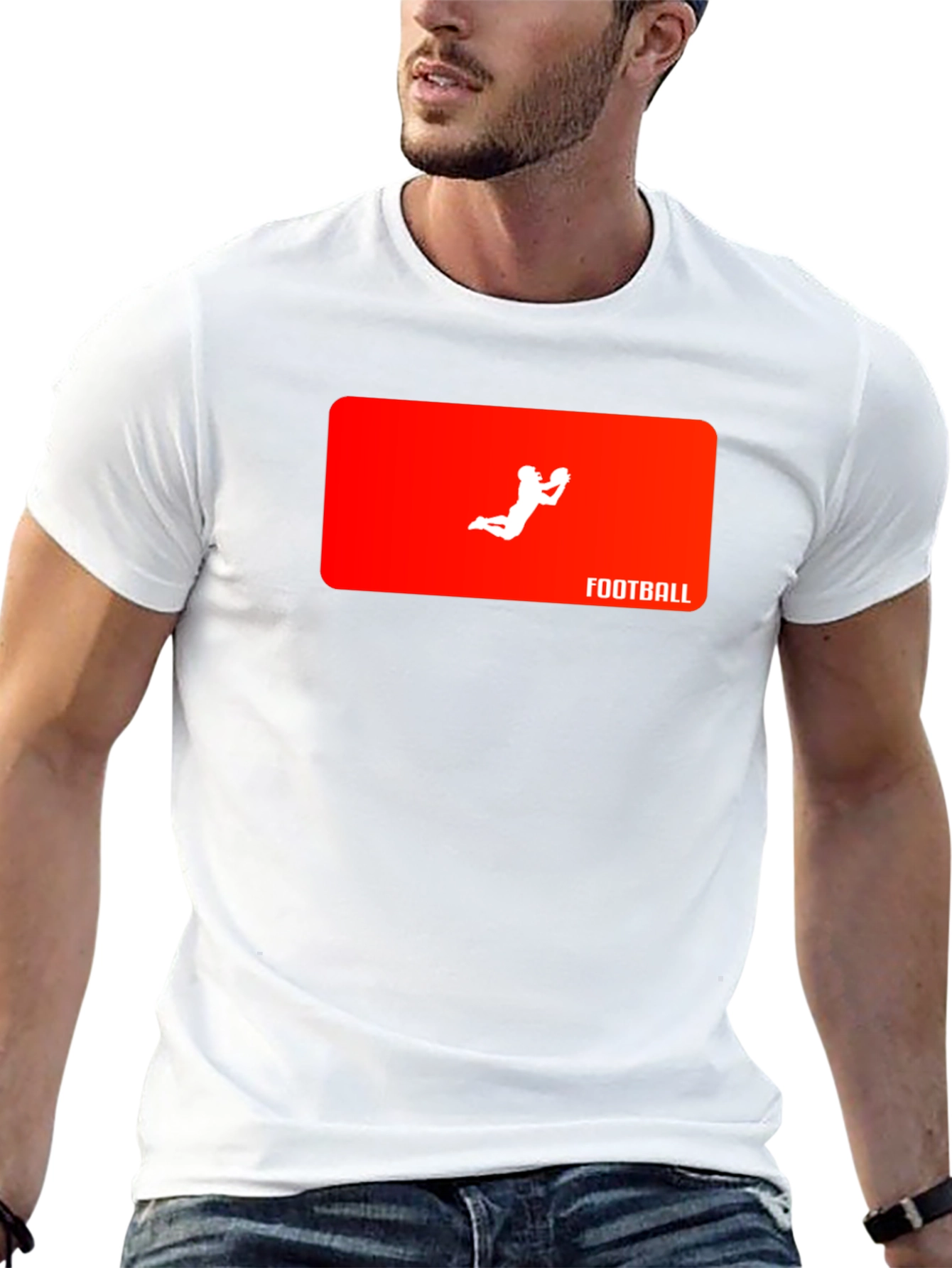 Football Catch Graphic Tee - Black T-Shirt