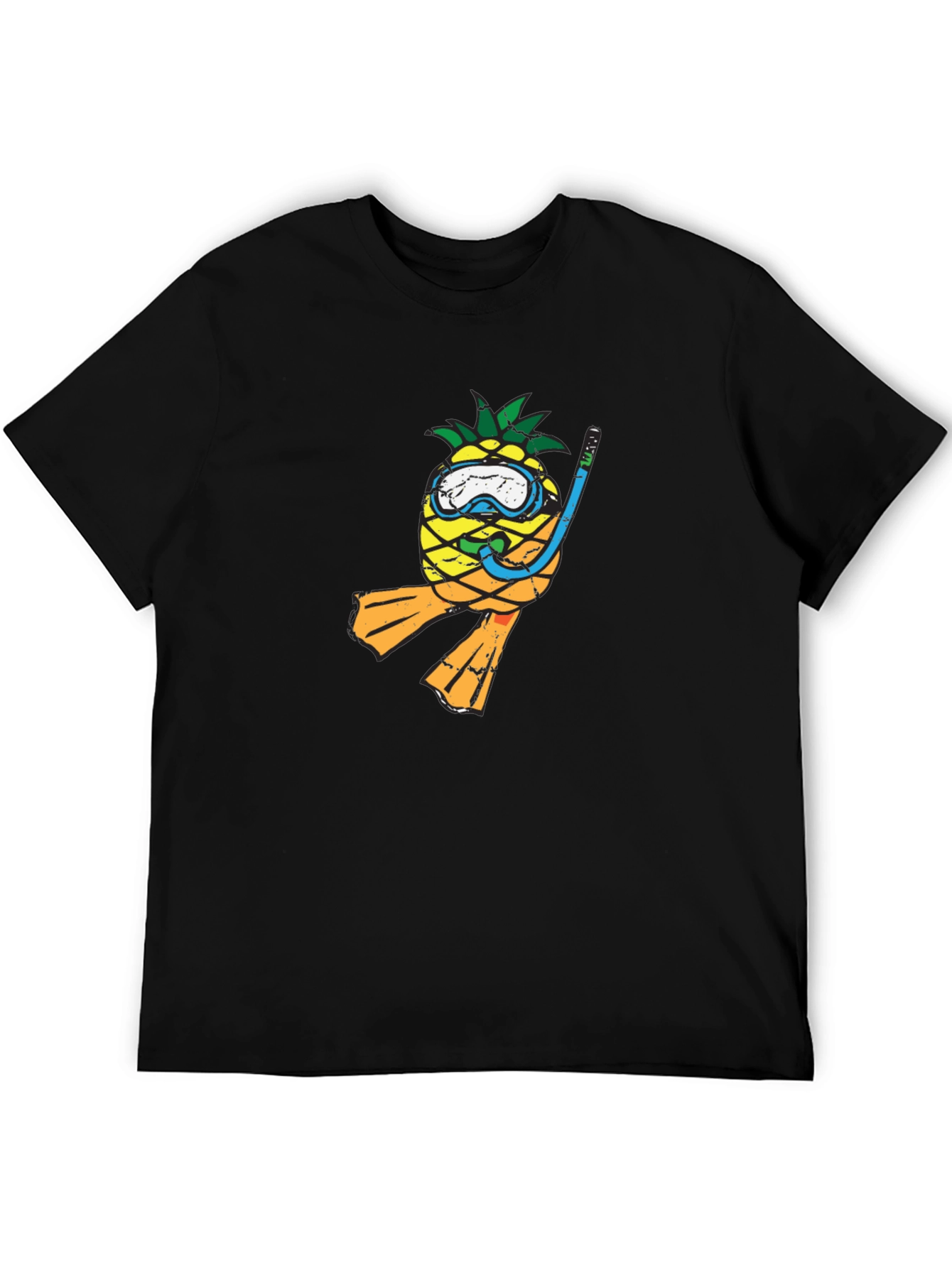 Pineapple Scuba Diver Graphic Tee - Black T-Shirt