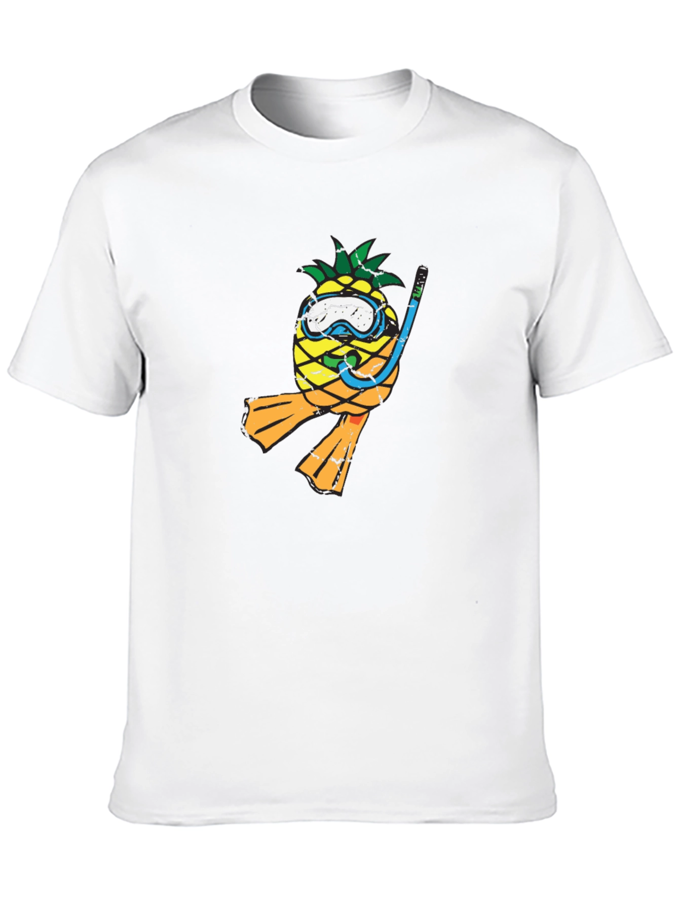Pineapple Scuba Diver Graphic Tee - Black T-Shirt
