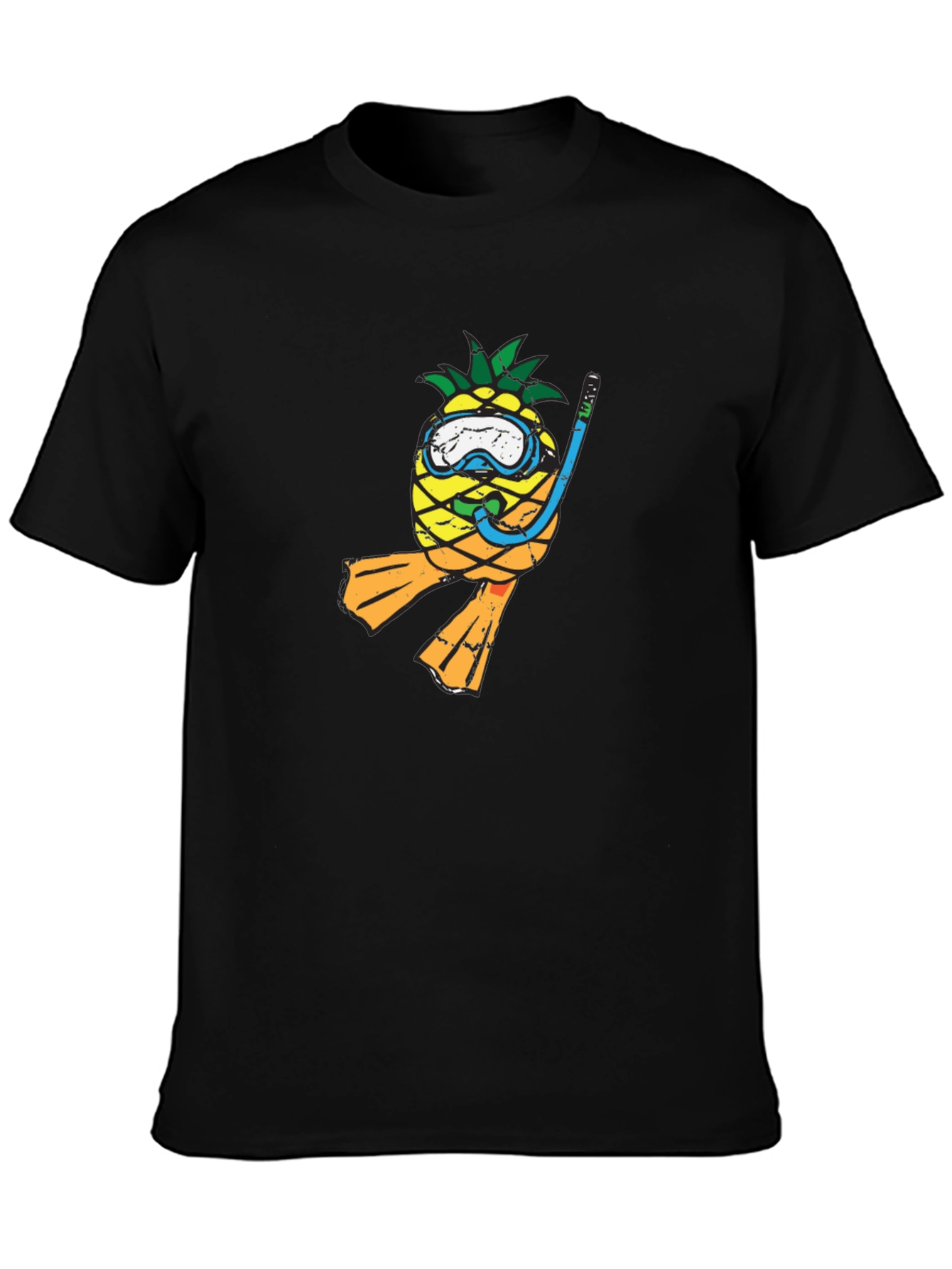 Pineapple Scuba Diver Graphic Tee - Black T-Shirt