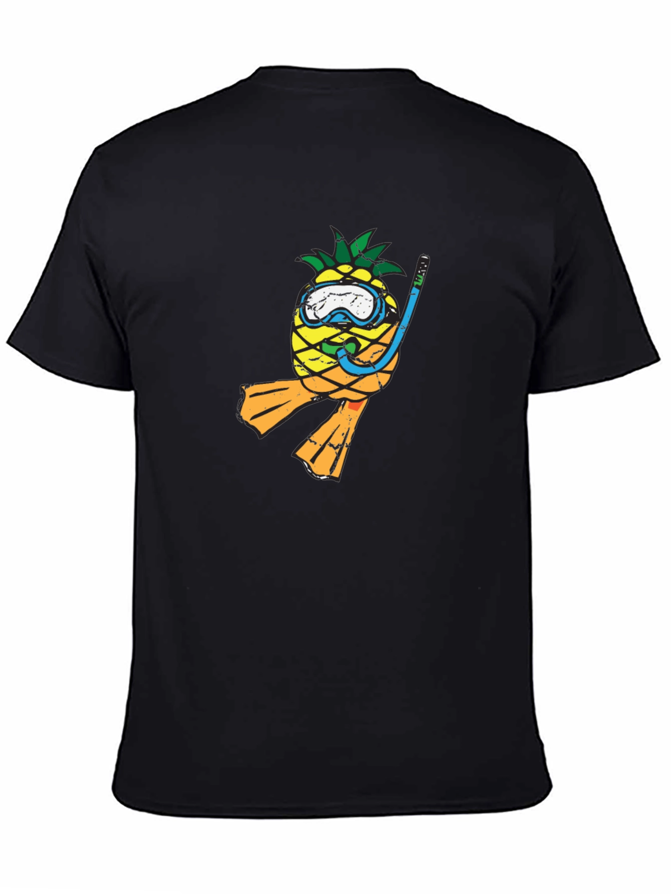 Pineapple Scuba Diver Graphic Tee - Black T-Shirt
