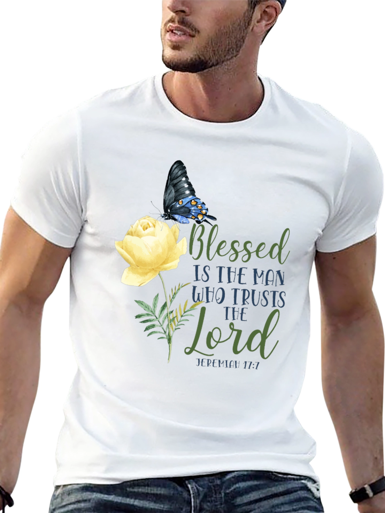Blessed Butterfly Floral Graphic T-Shirt
