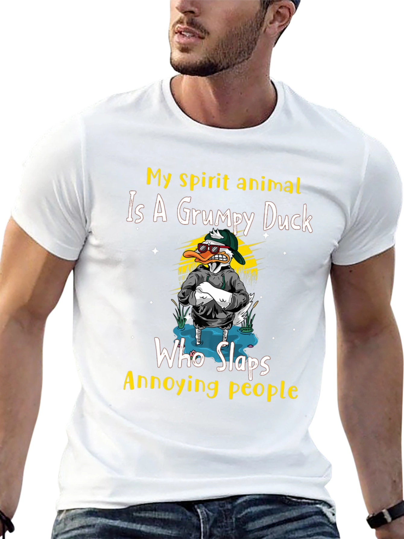 Grumpy Duck Slaps Annoying People T-Shirt