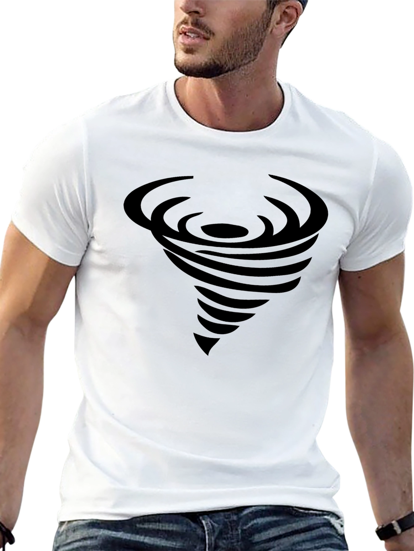 Tornado Graphic Tee - Stylish Black Cotton T-Shirt