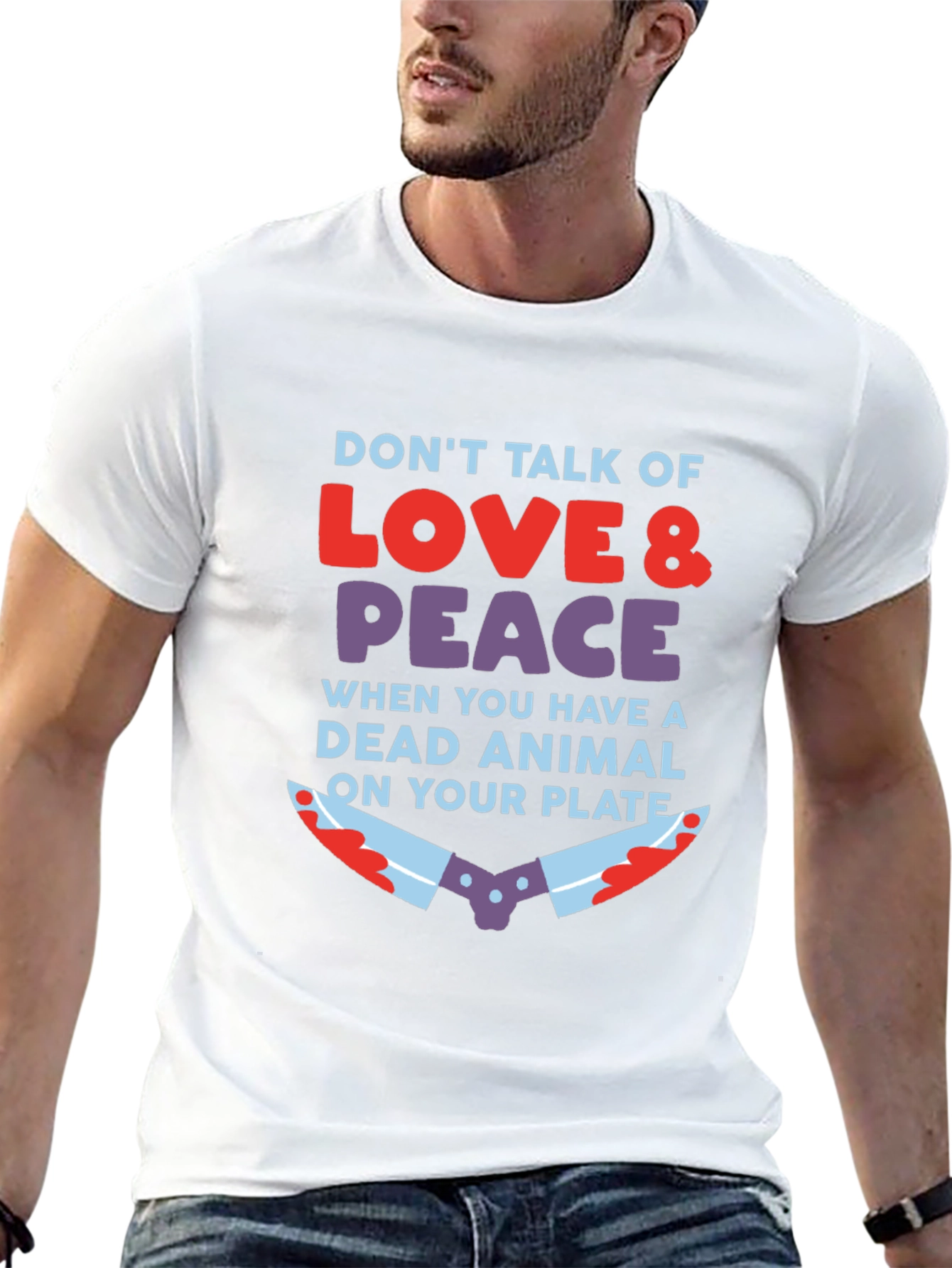 Vegan Love & Peace T-Shirt - Animal Rights Tee