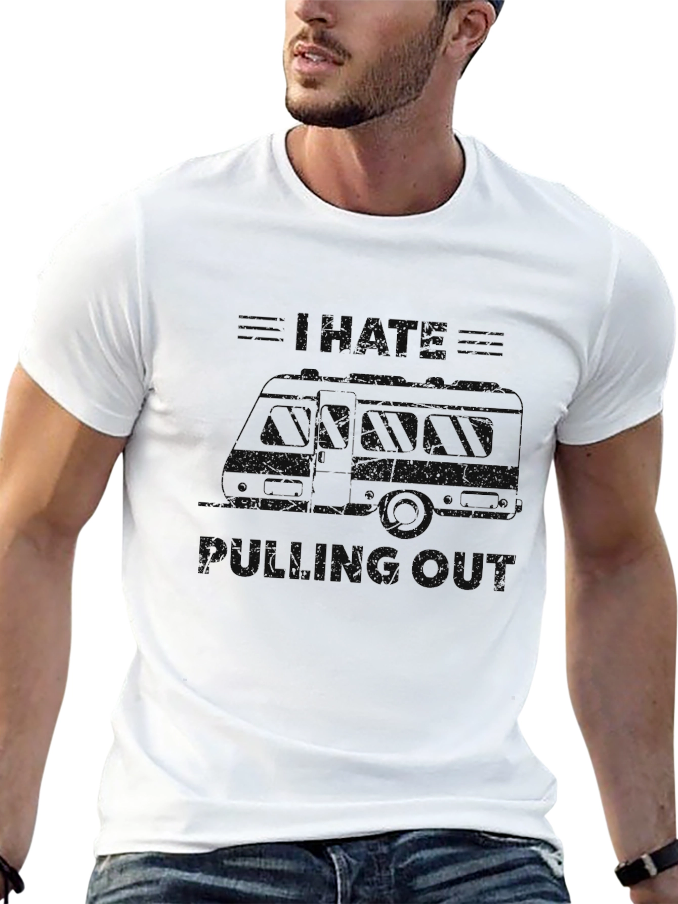 I Hate Rolling Quiet Black Graphic T-Shirt