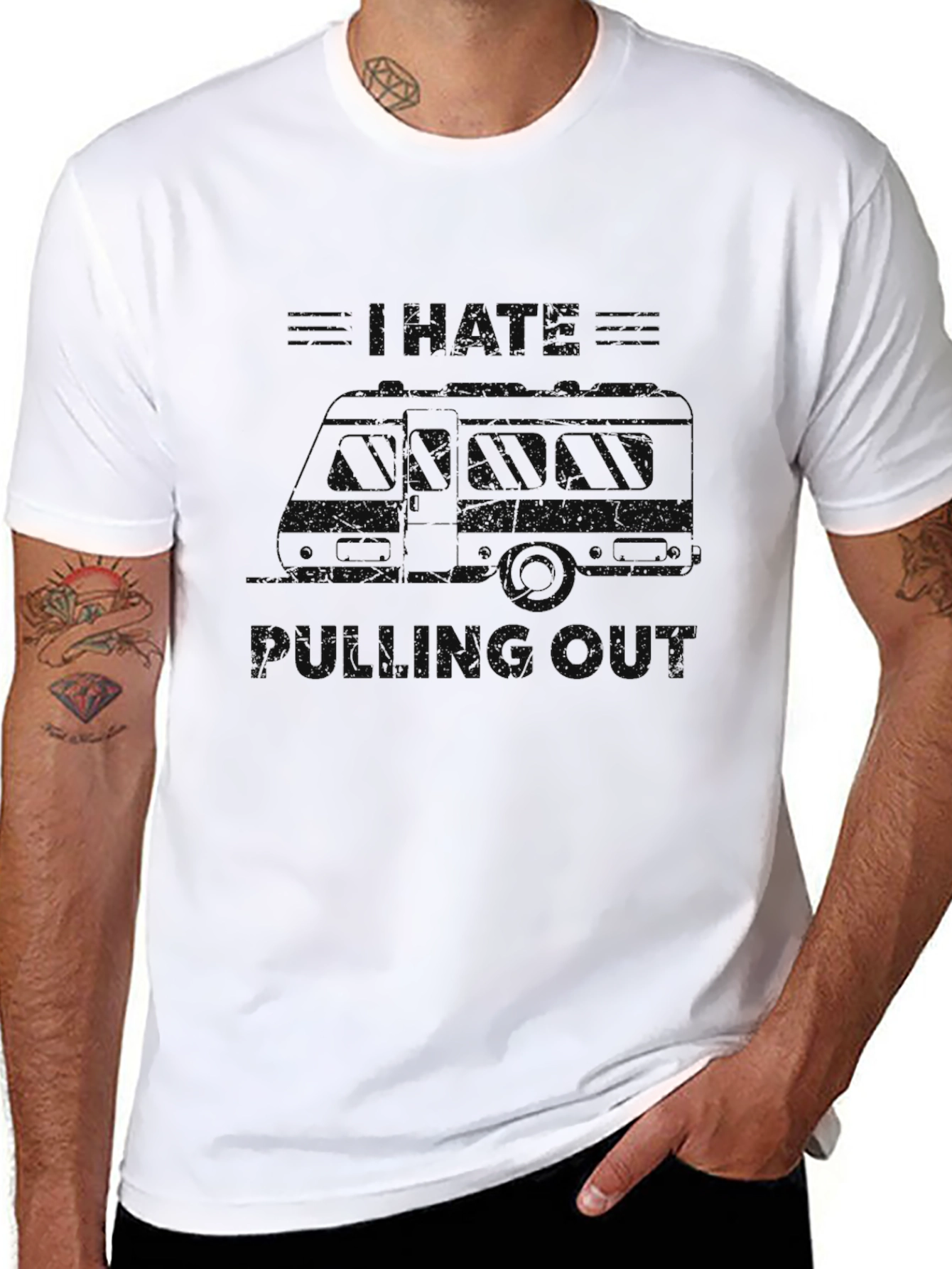 I Hate Rolling Quiet Black Graphic T-Shirt