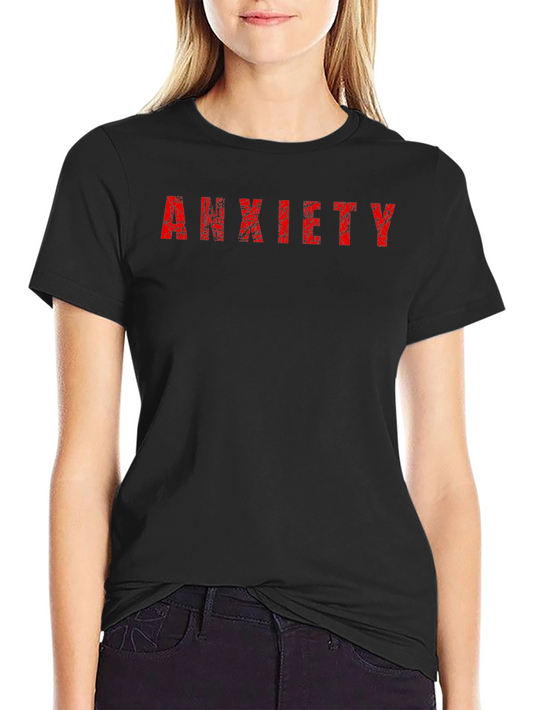 Anxiety Graphic Tee - Black Short Sleeve Crew Neck