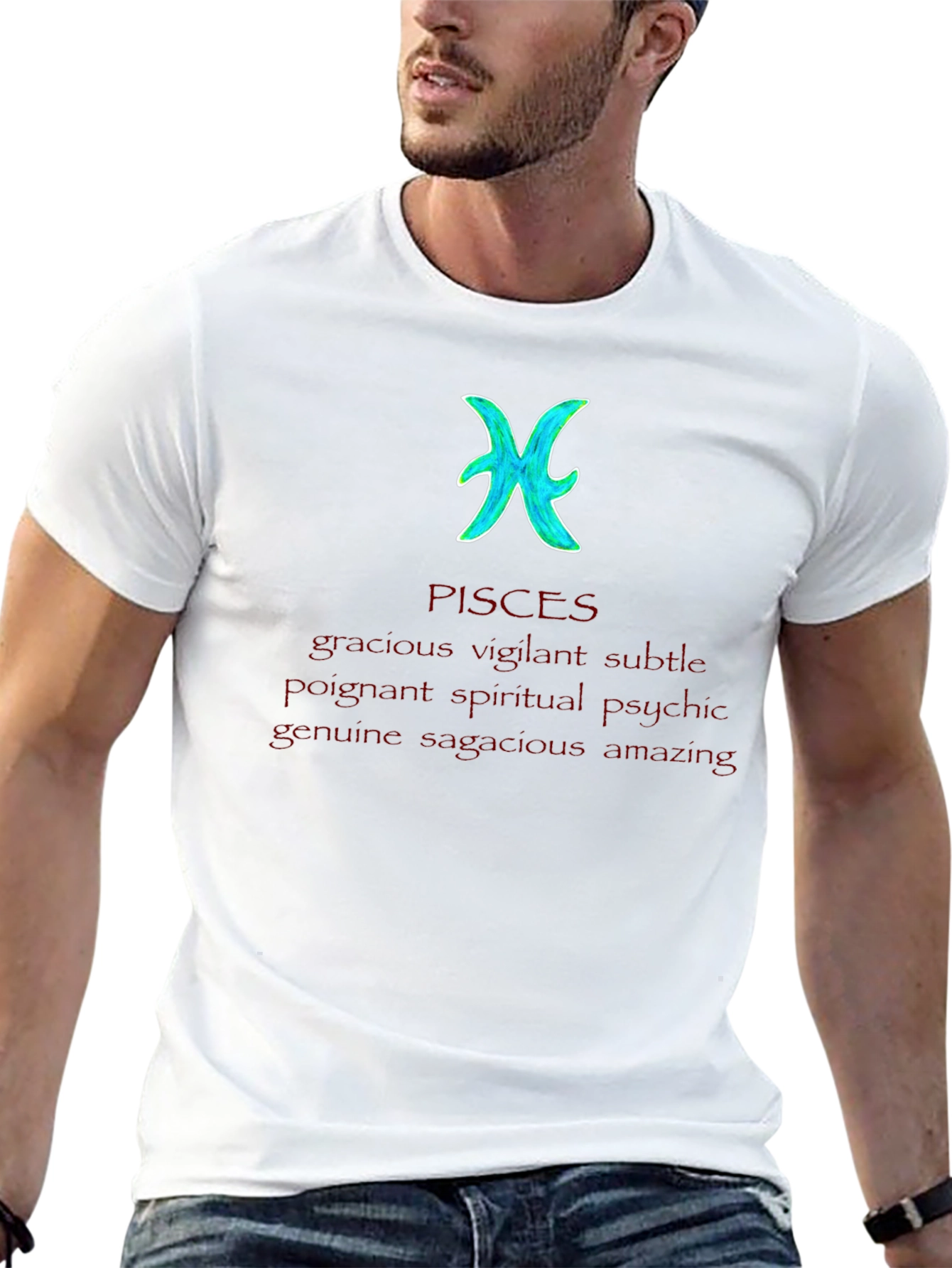 Pisces Zodiac Sign T-Shirt - Gracious Vigilant & Amazing