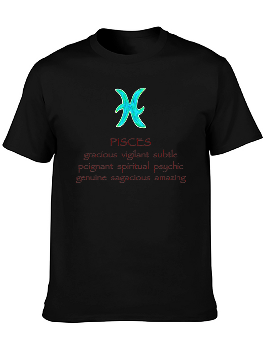 Pisces Zodiac Sign T-Shirt - Gracious Vigilant & Amazing