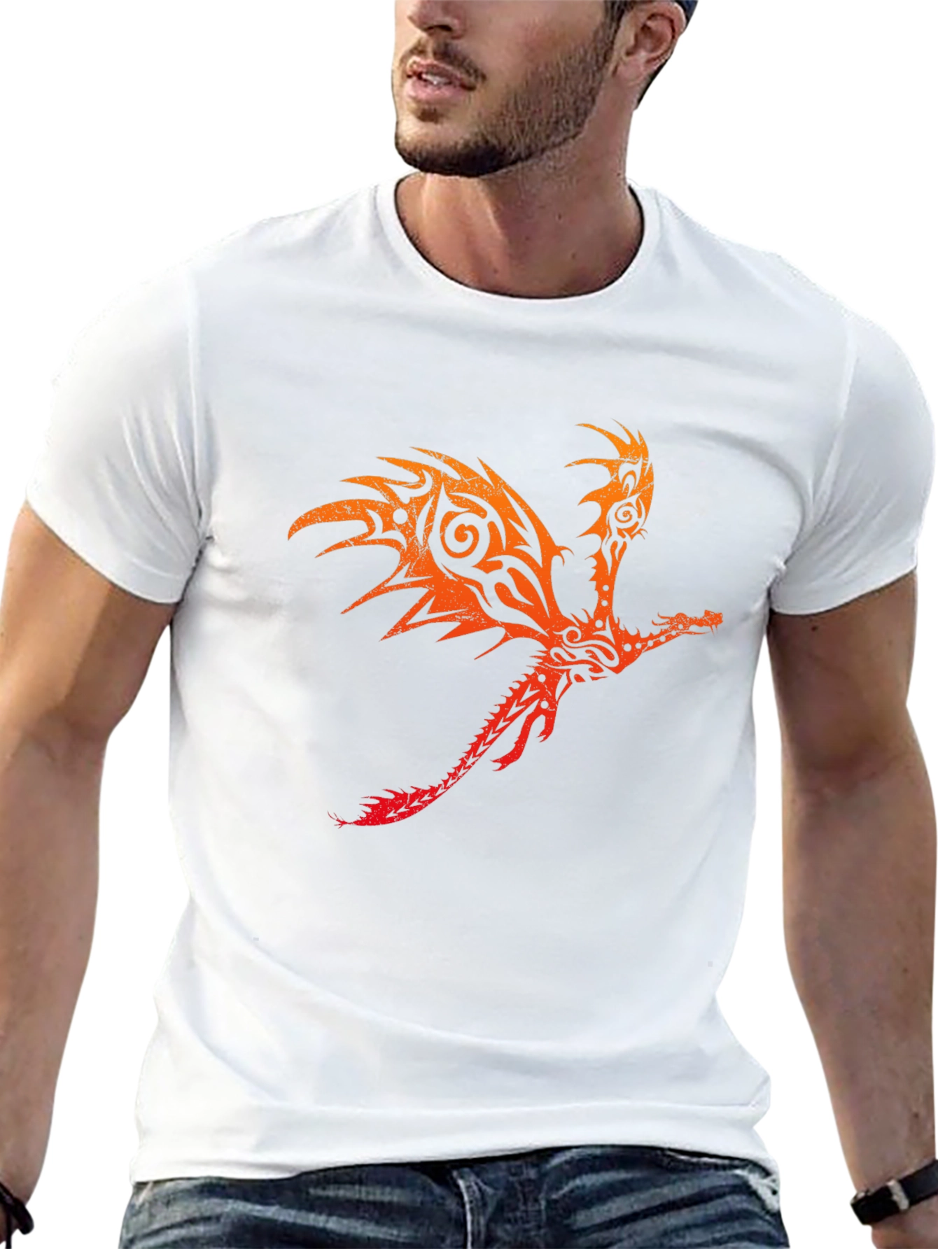 Tribal Dragon Graphic Black Tee
