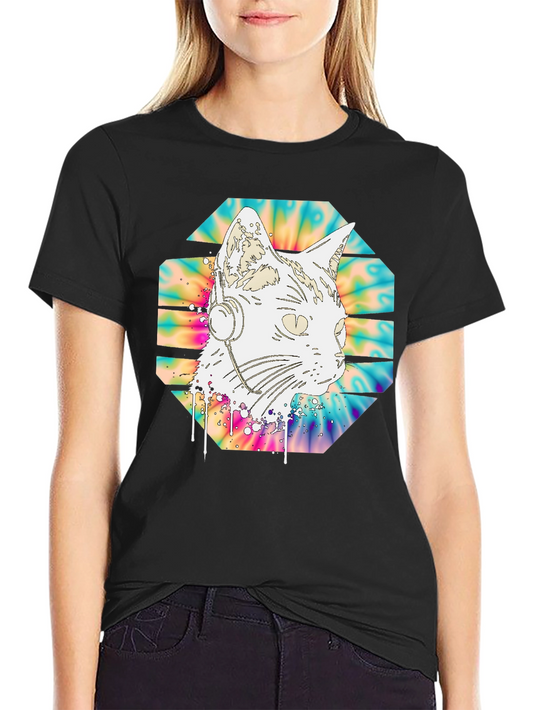 DJ Cat Tie-Dye T-Shirt
