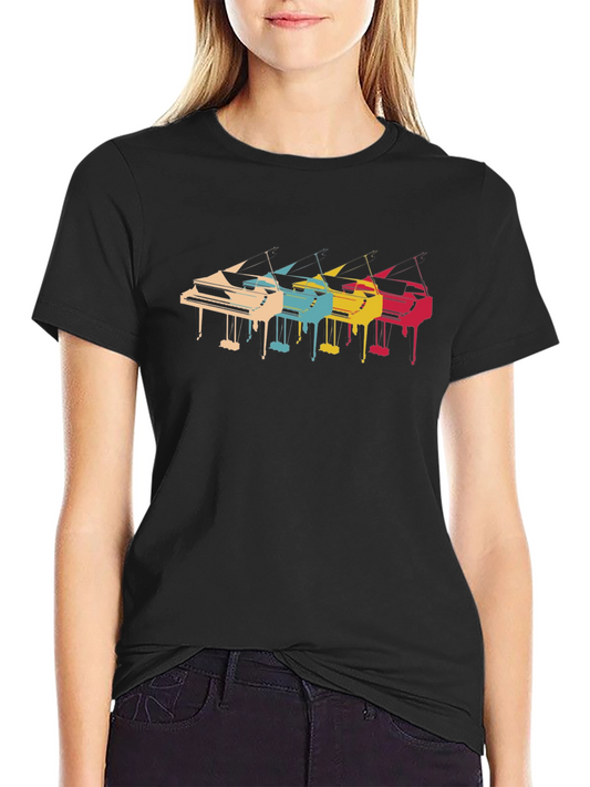 Retro Piano T-Shirt - Colorful Music Tee