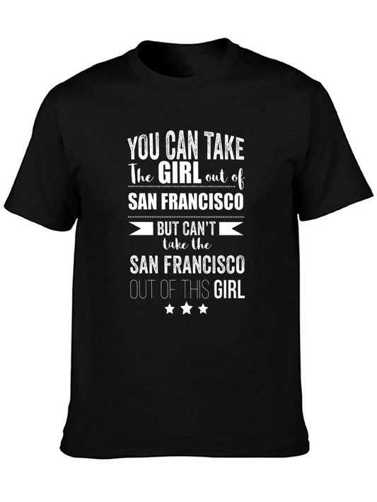 San Francisco Girl T-Shirt Black Graphic Tee