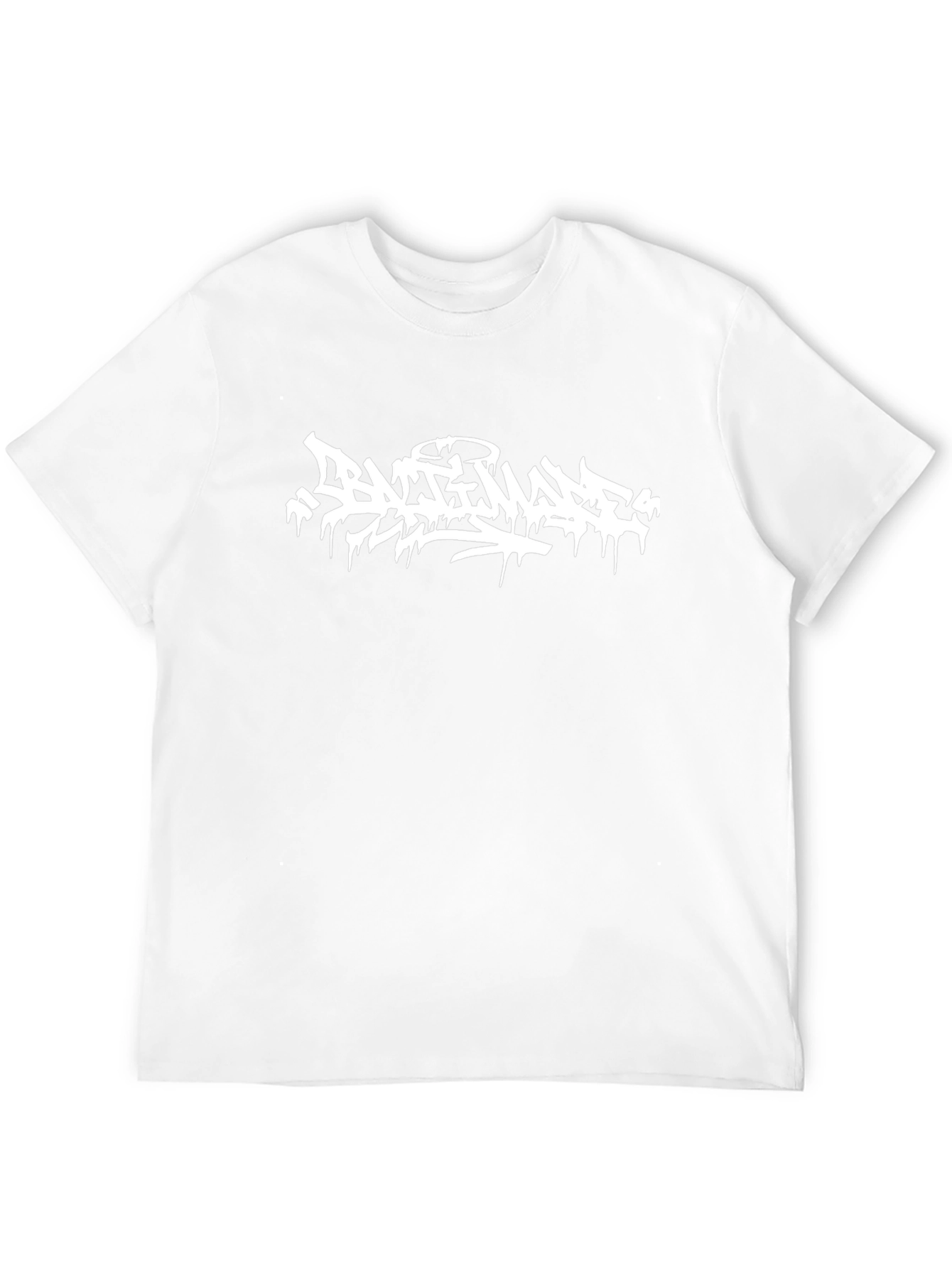 Black Graphic Tee - Graffiti Style White Print