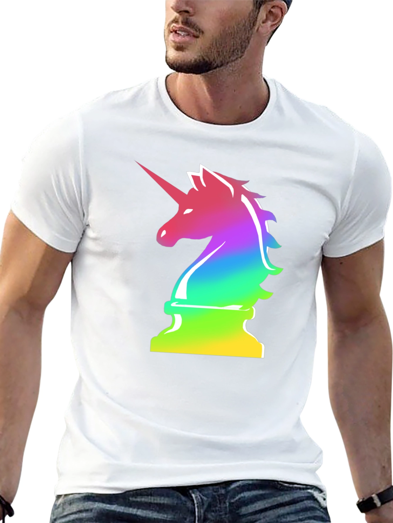 Rainbow Unicorn Chess Piece T-Shirt