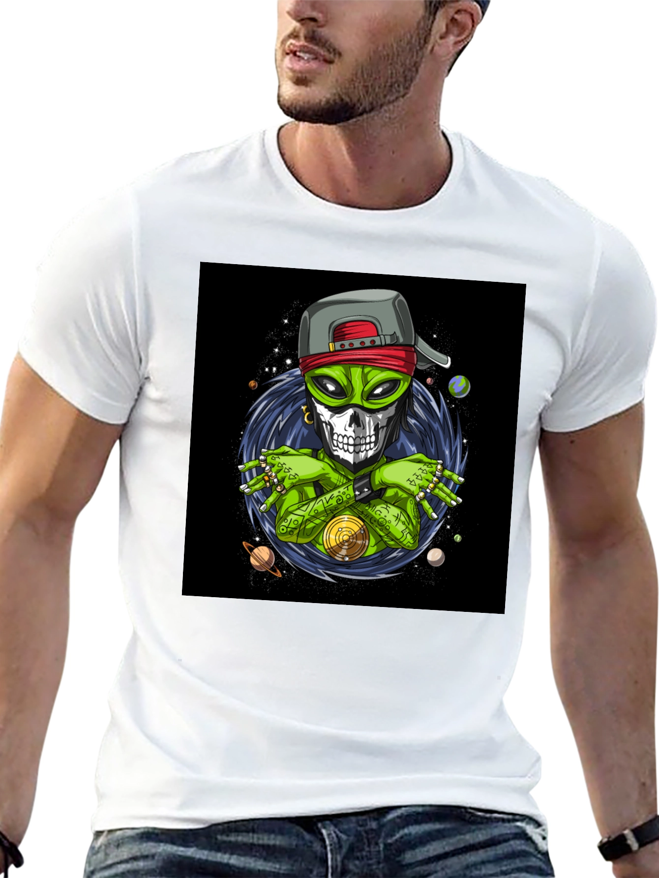 Alien Rapper Graphic T-Shirt - Black Cotton Tee