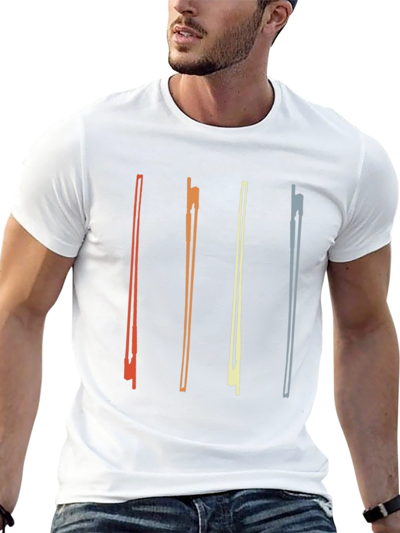 Retro Violin Bow Graphic T-Shirt