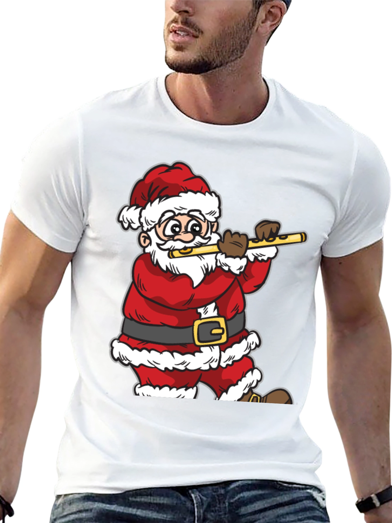 Santa Claus Playing Flute T-Shirt