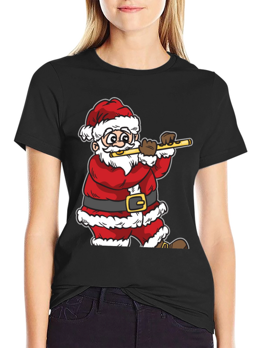 Santa Claus Playing Flute T-Shirt