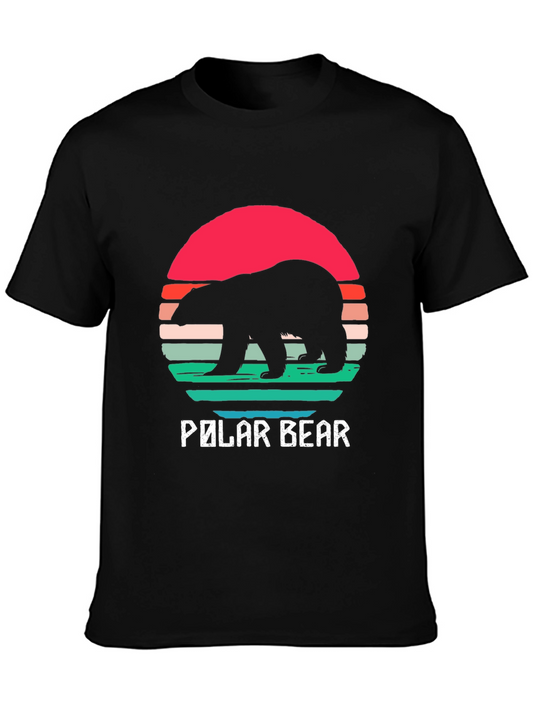 Polar Bear Sunset T-Shirt - Retro Style