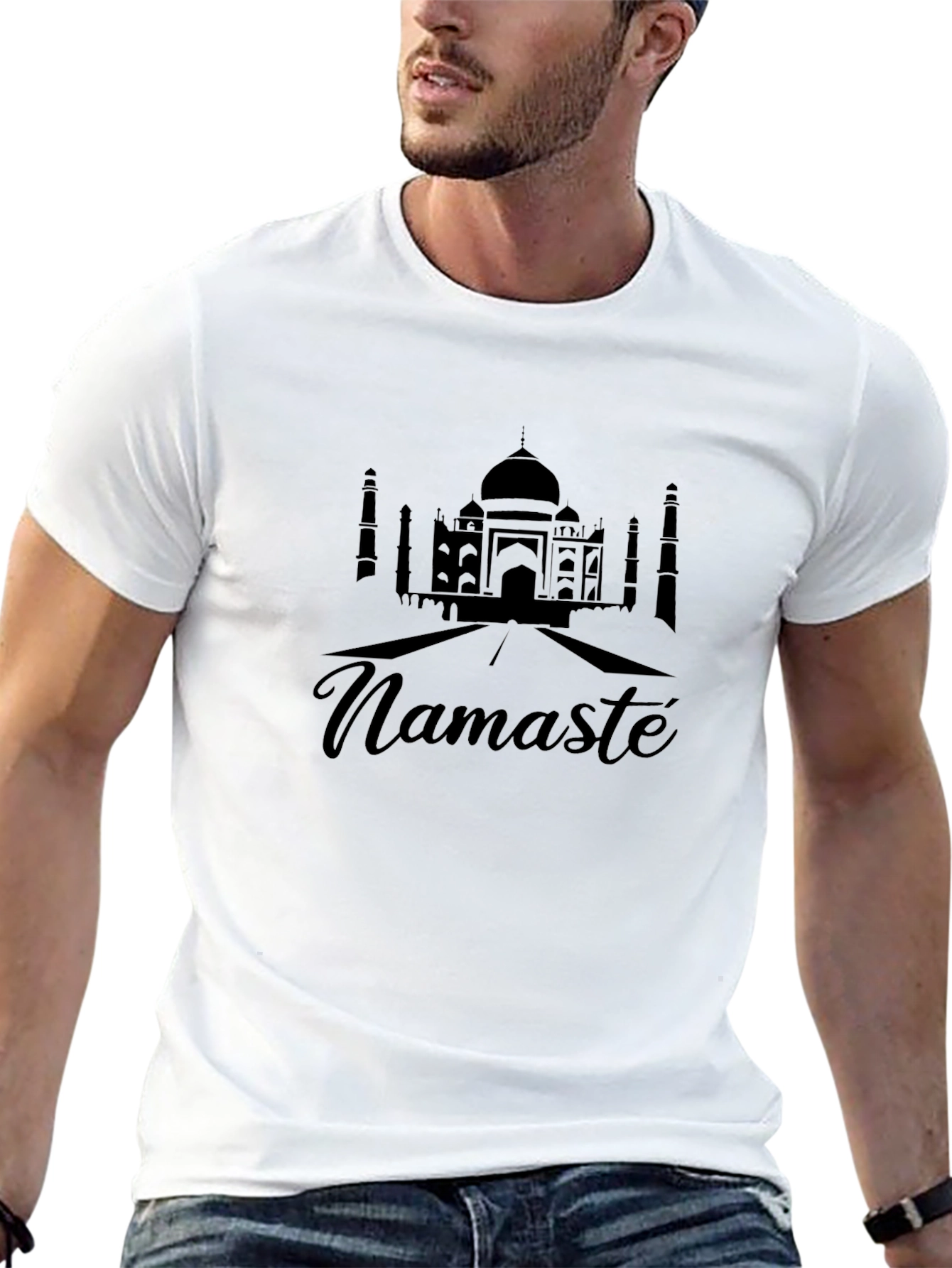 Namaste Taj Mahal Graphic Tee - Black
