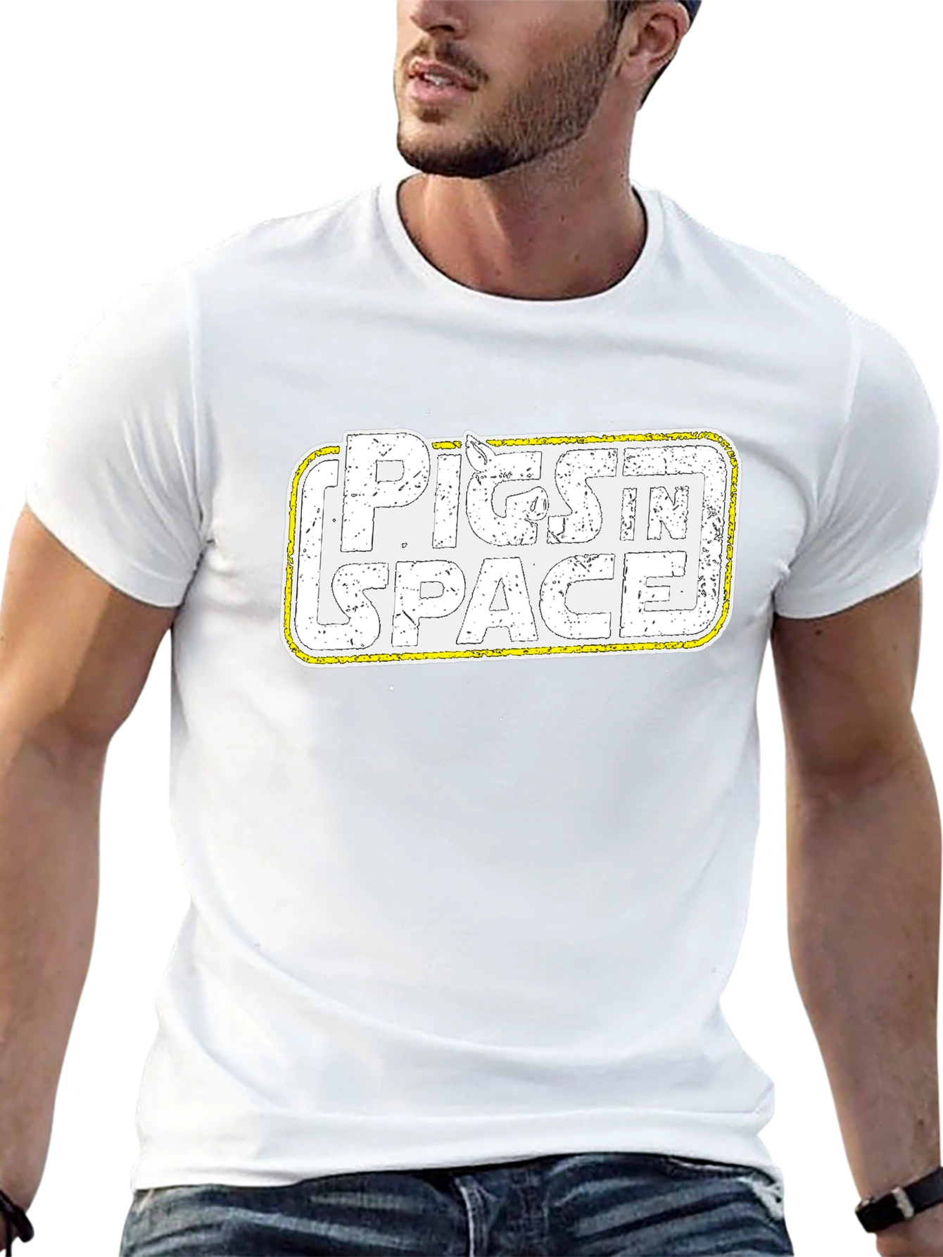 Pigs in Space Graphic T-Shirt - Cool Retro Design
