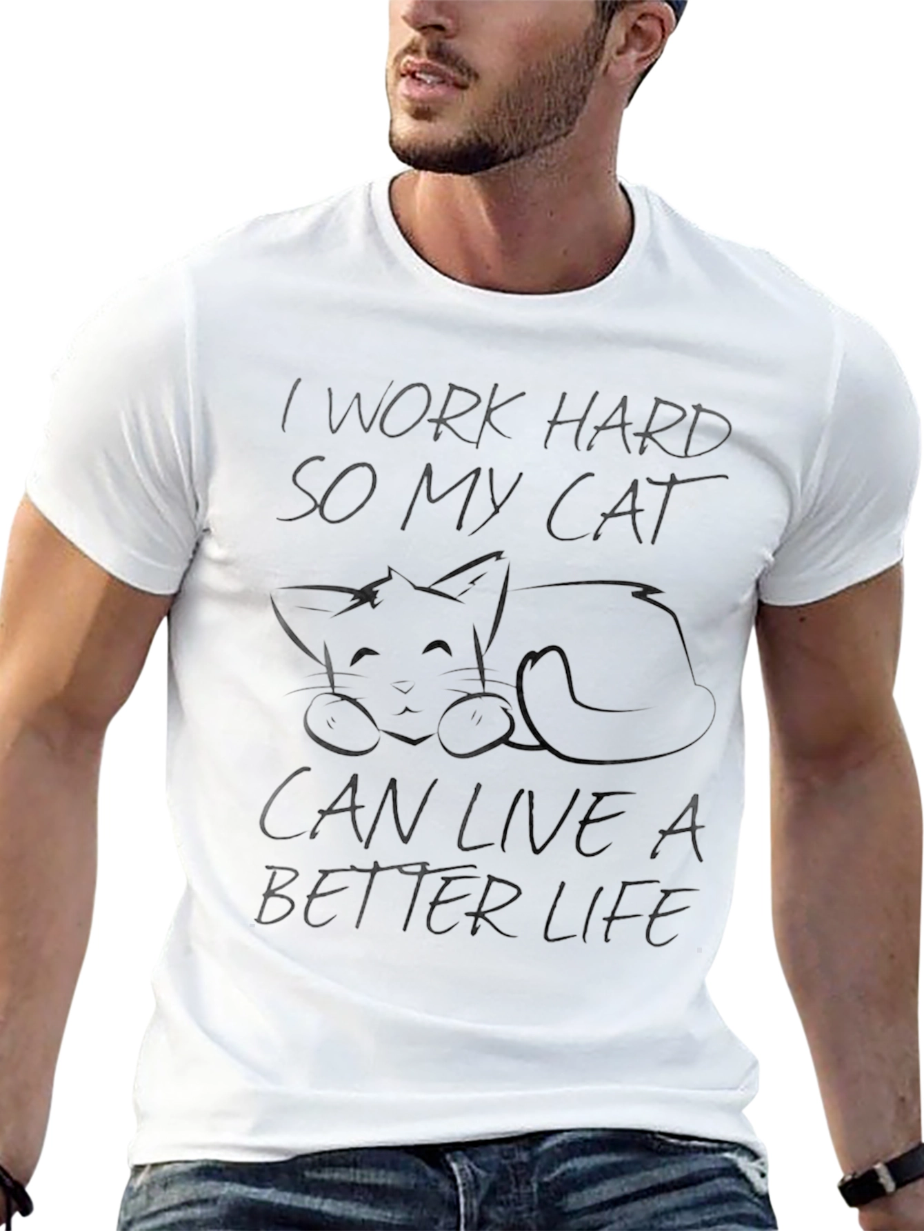 Work Hard For My Cat Graphic Tee