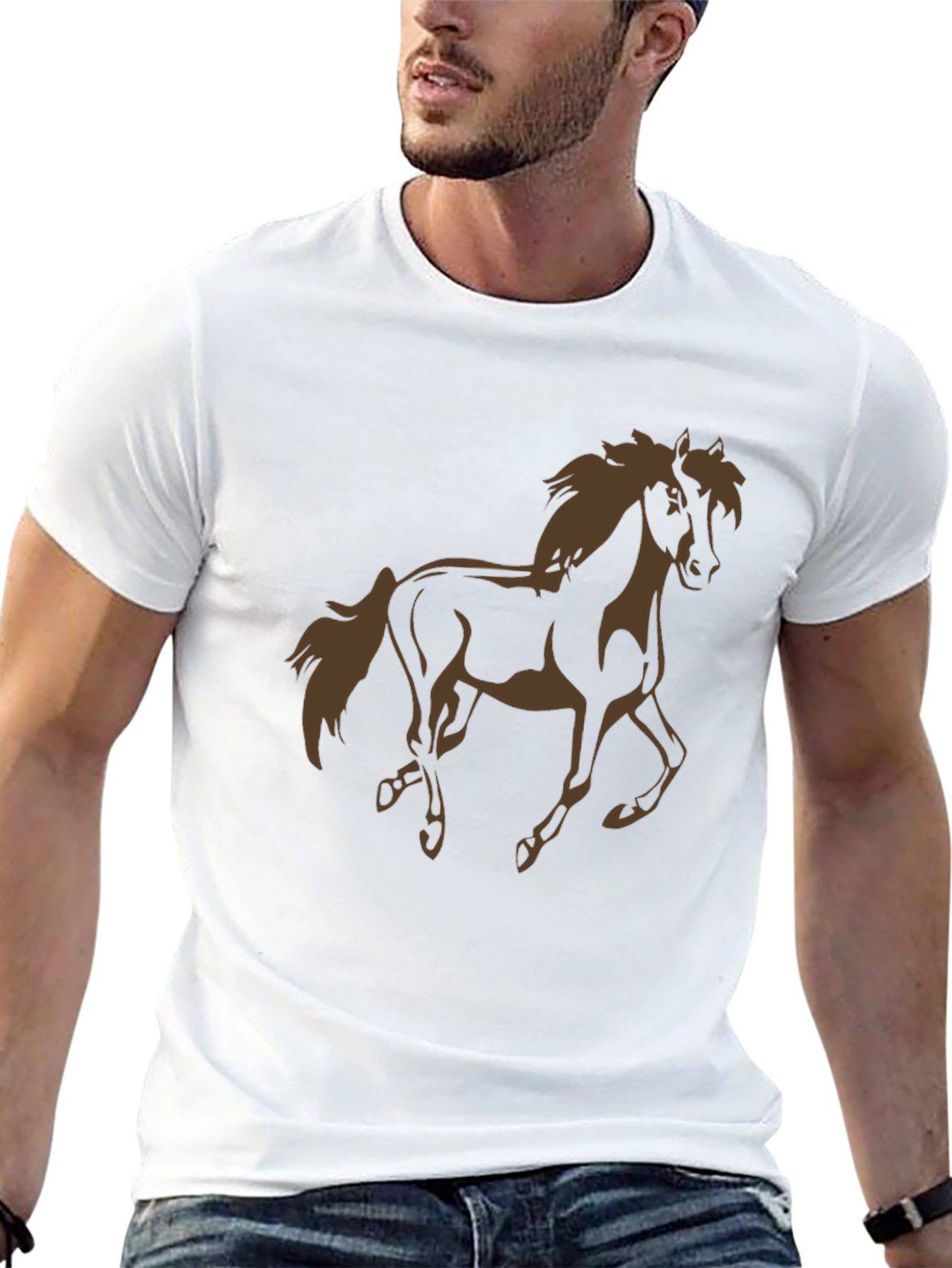 Horse Graphic T-Shirt - Stylish Mens Tee