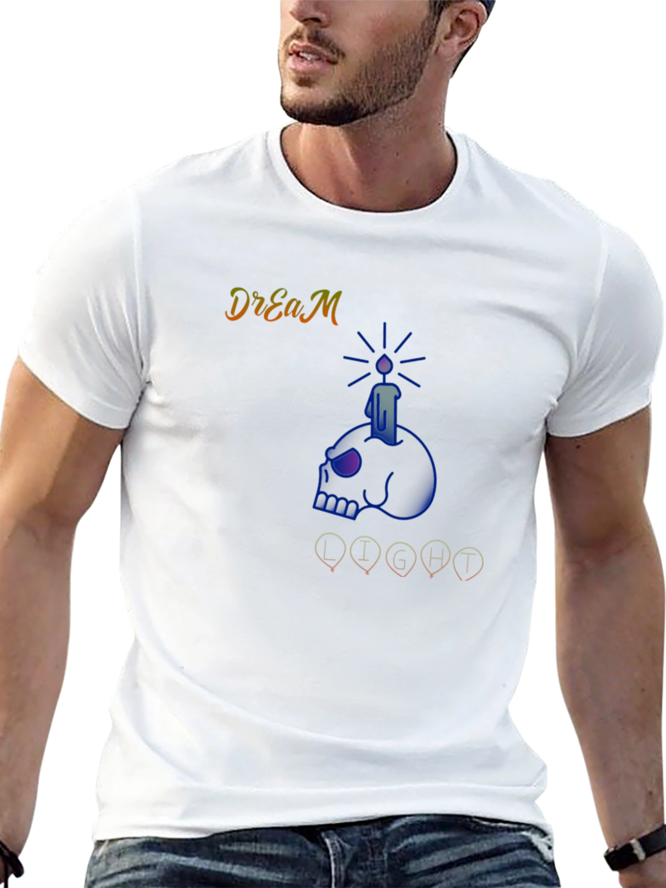 Dream Light Graphic Print Black T-Shirt