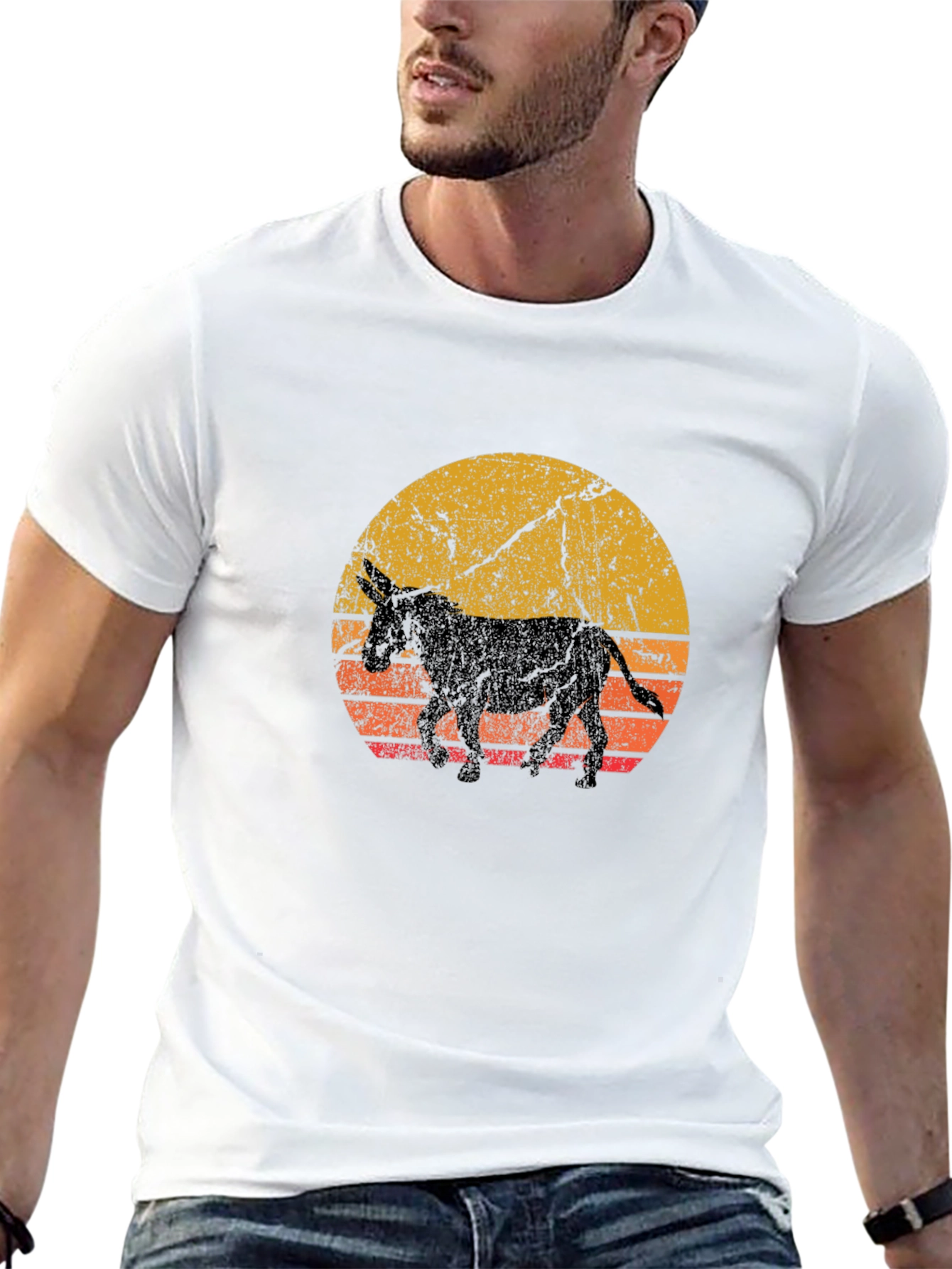 Retro Donkey Sunset Graphic Tee