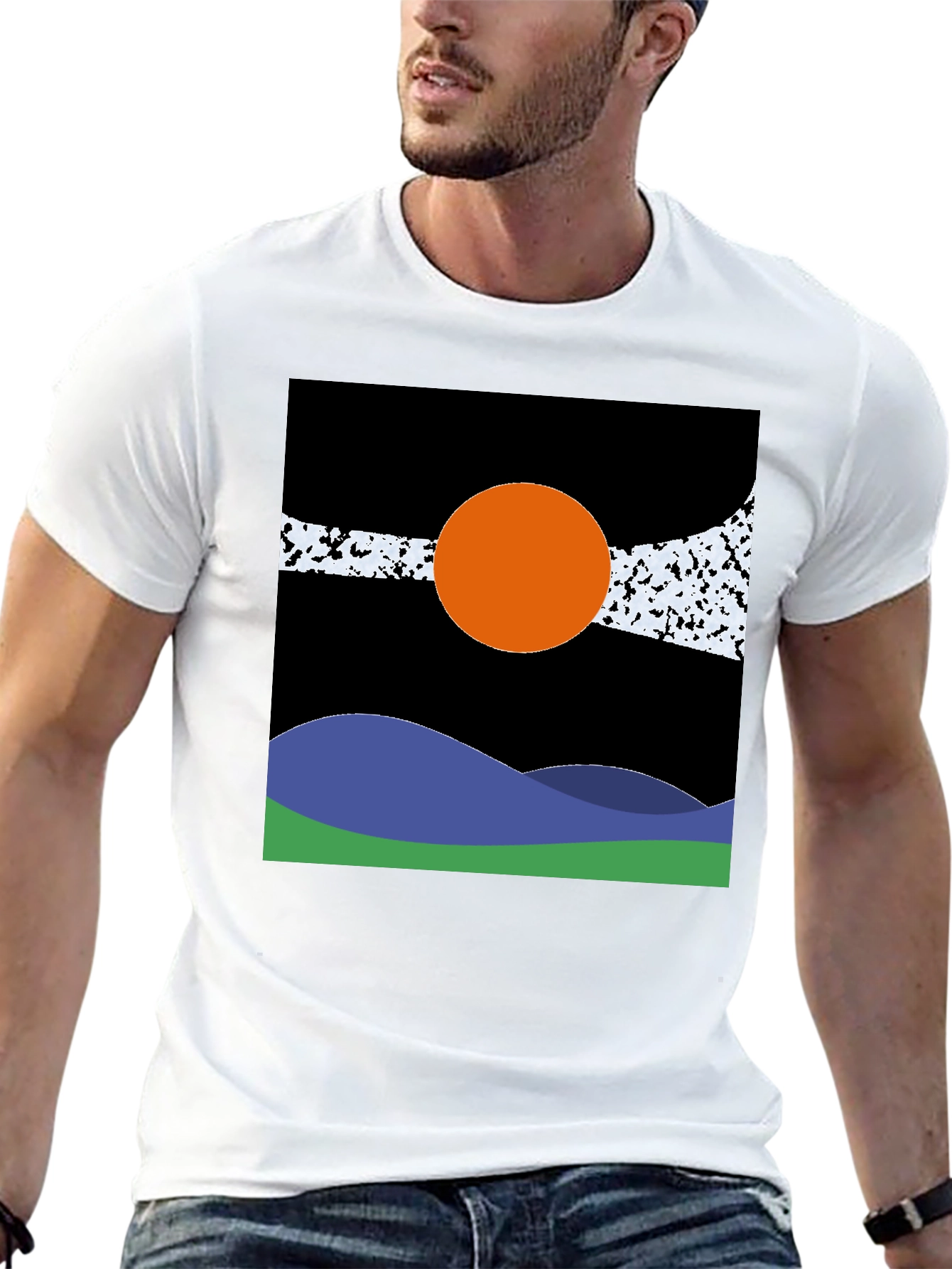 Abstract Sunset T-Shirt - Black