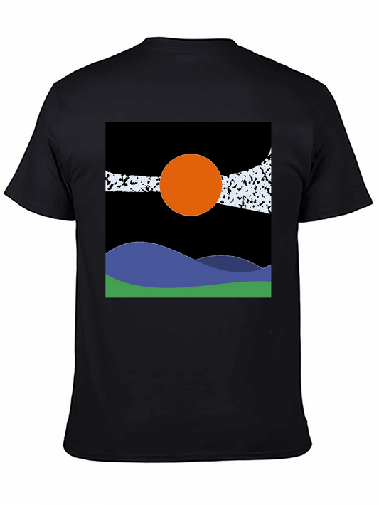Abstract Sunset T-Shirt - Black