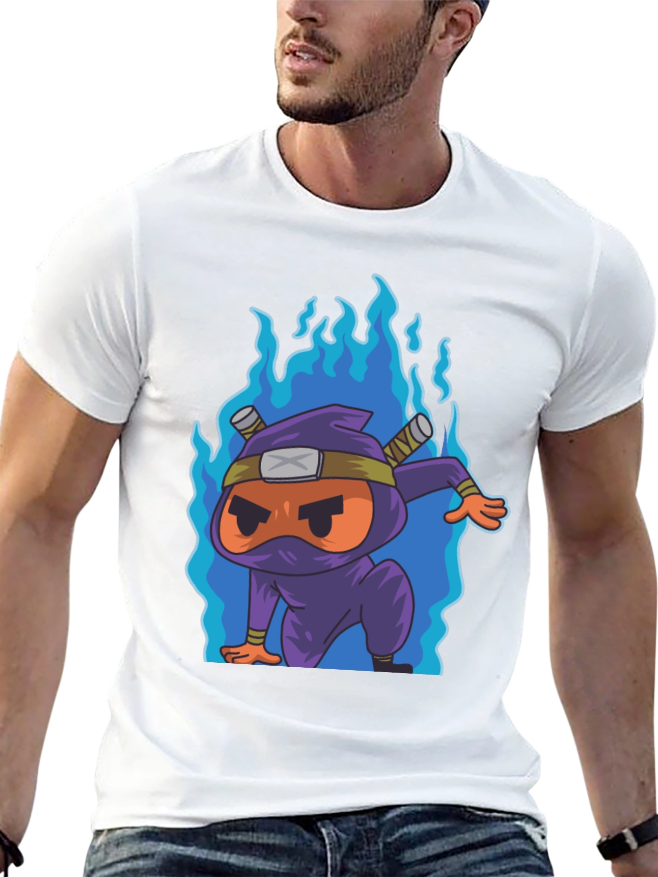 Ninja Cartoon Graphic T-Shirt