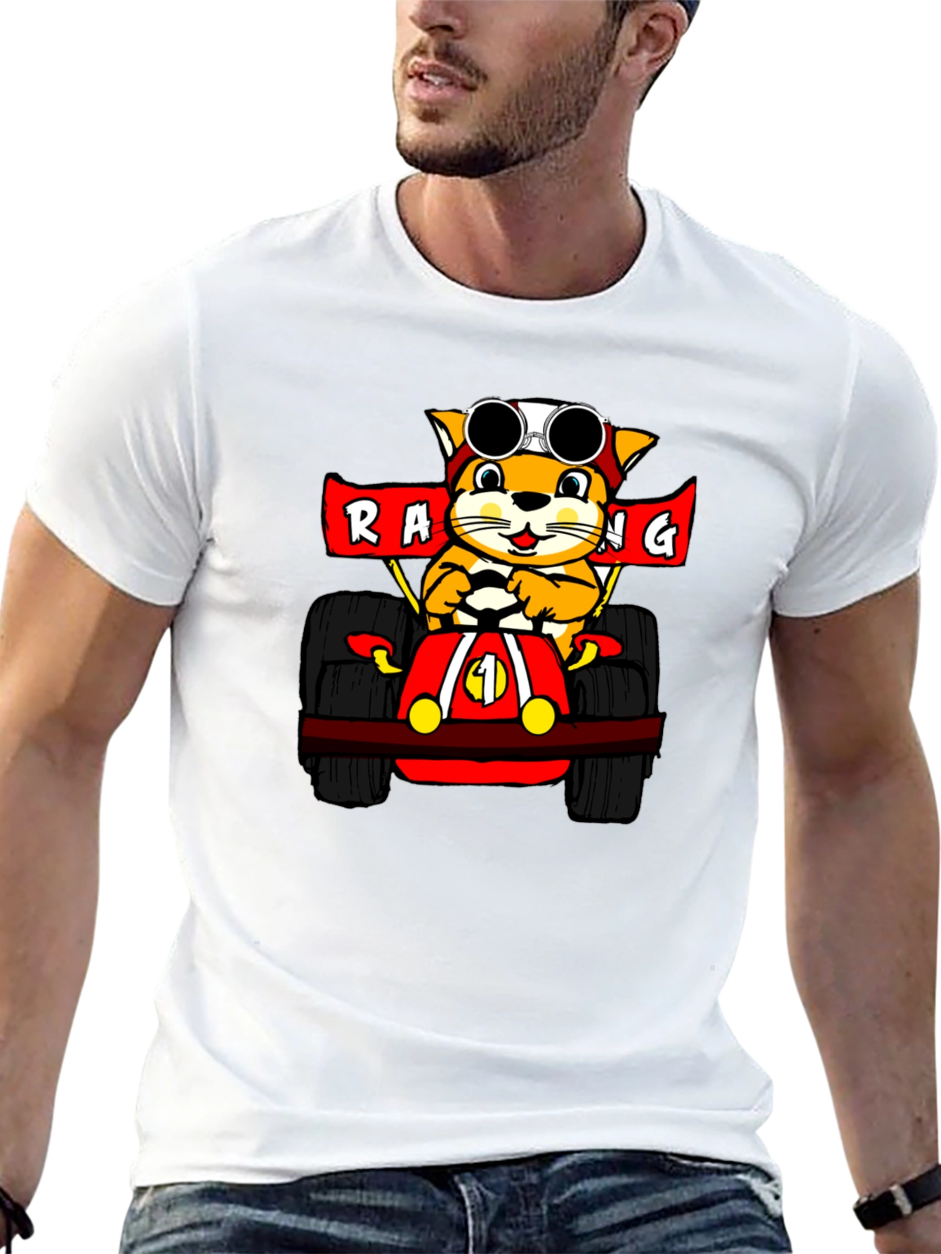 Racing Cat Black T-Shirt