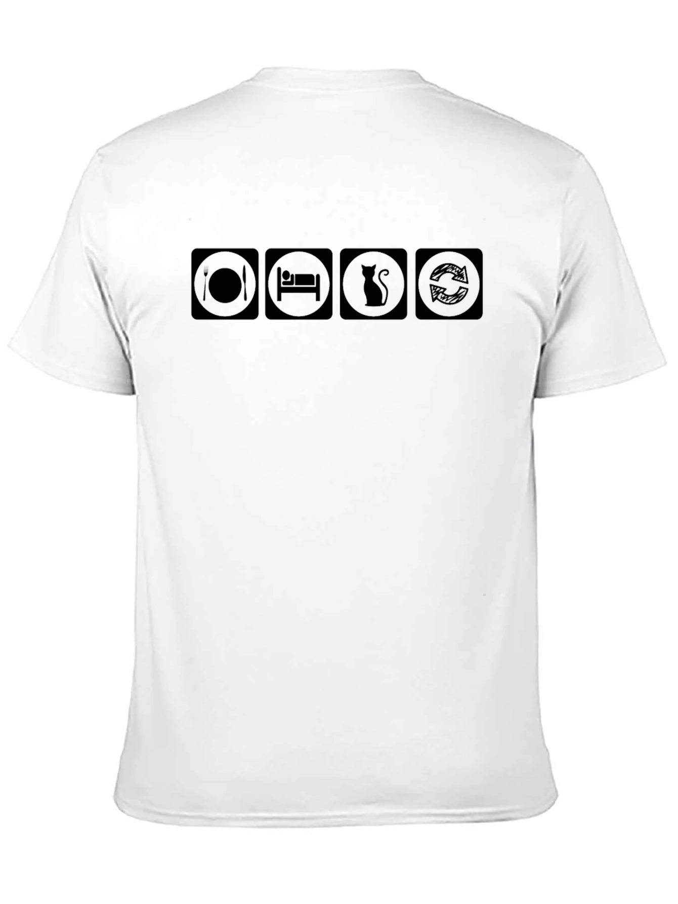 Eat Sleep Cat Repeat T-Shirt - Black