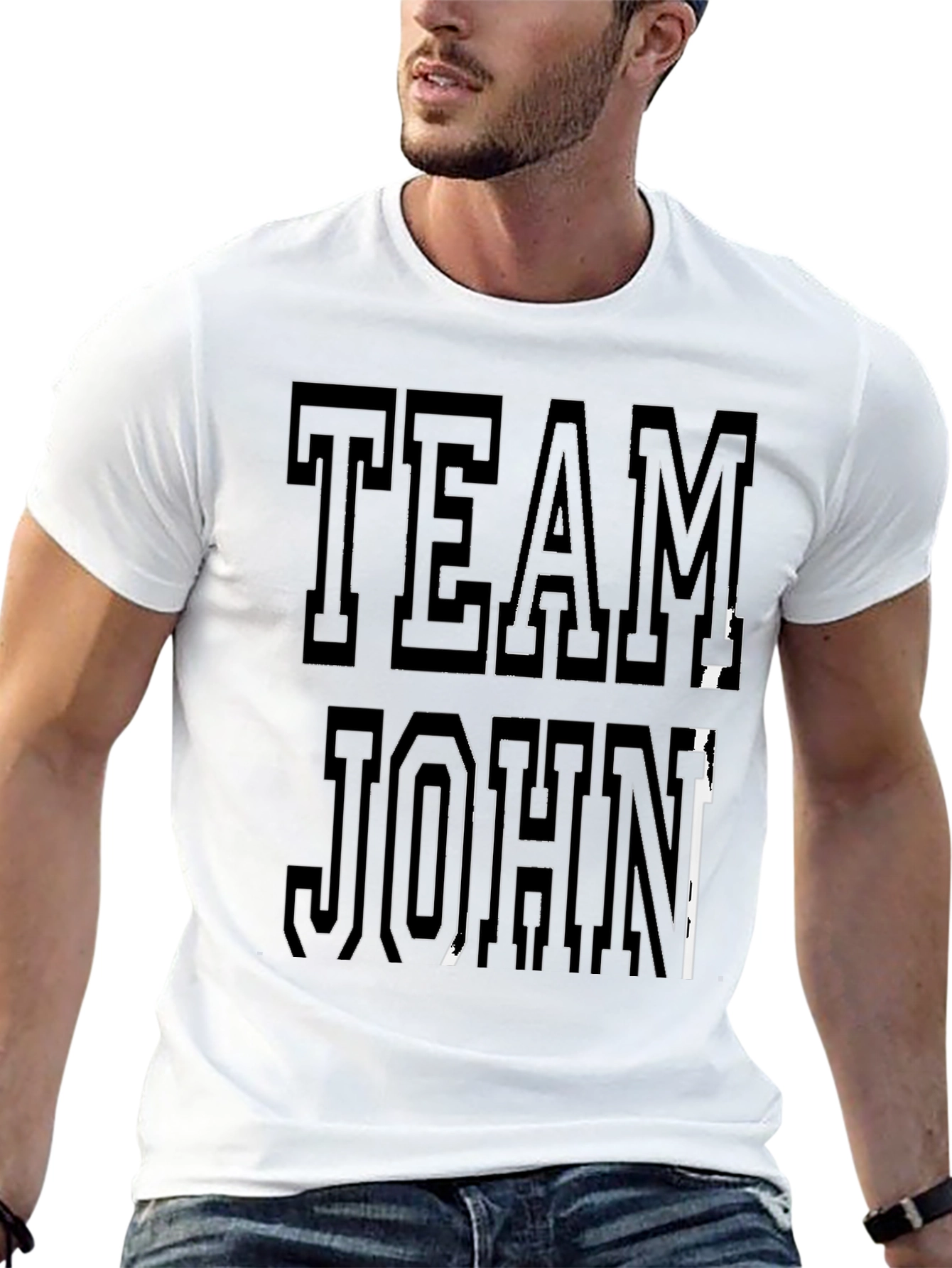 Team John Graphic Tee - Casual Black T-Shirt