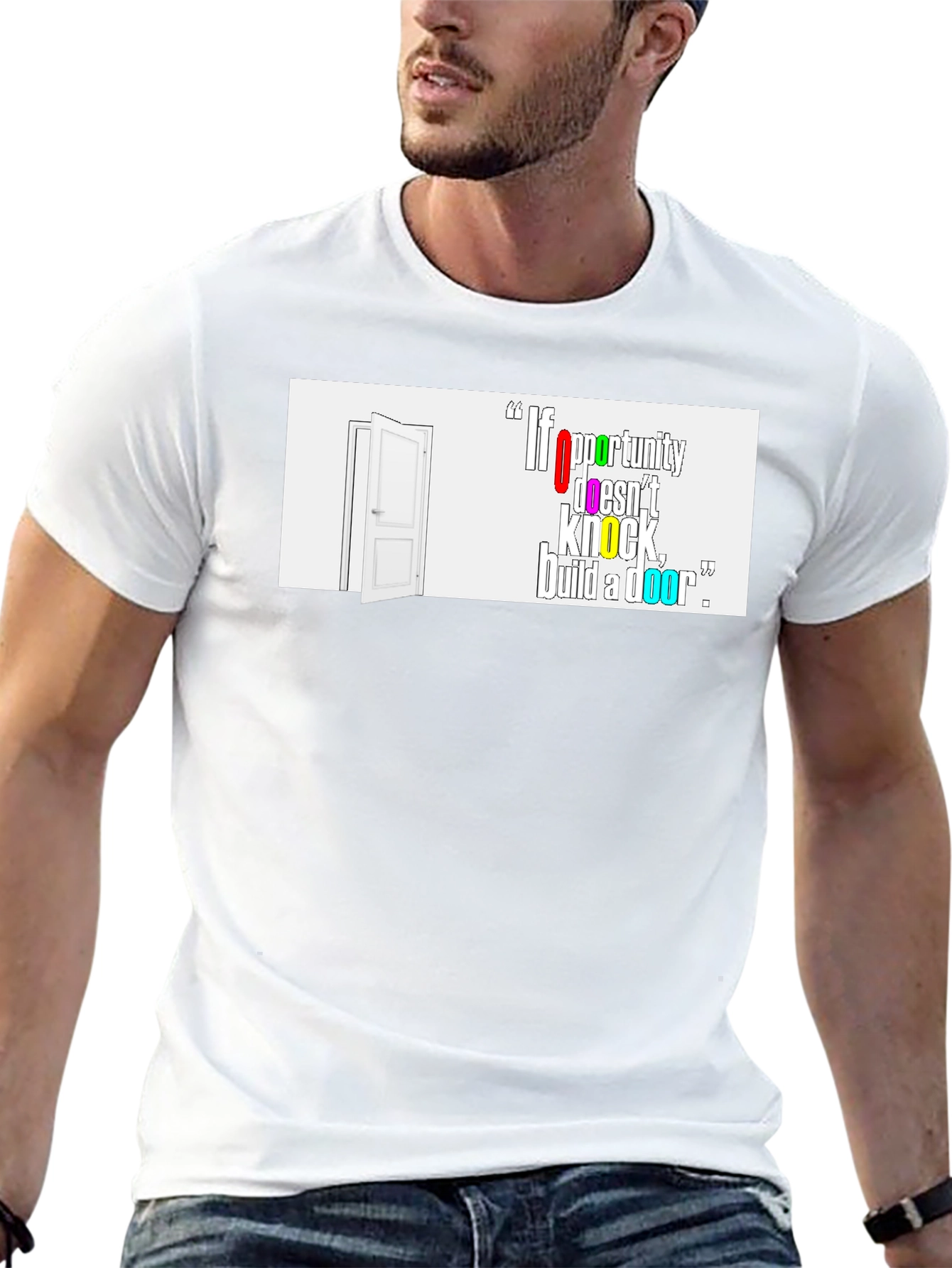 Inspirational Graphic T-Shirt - Build a Door