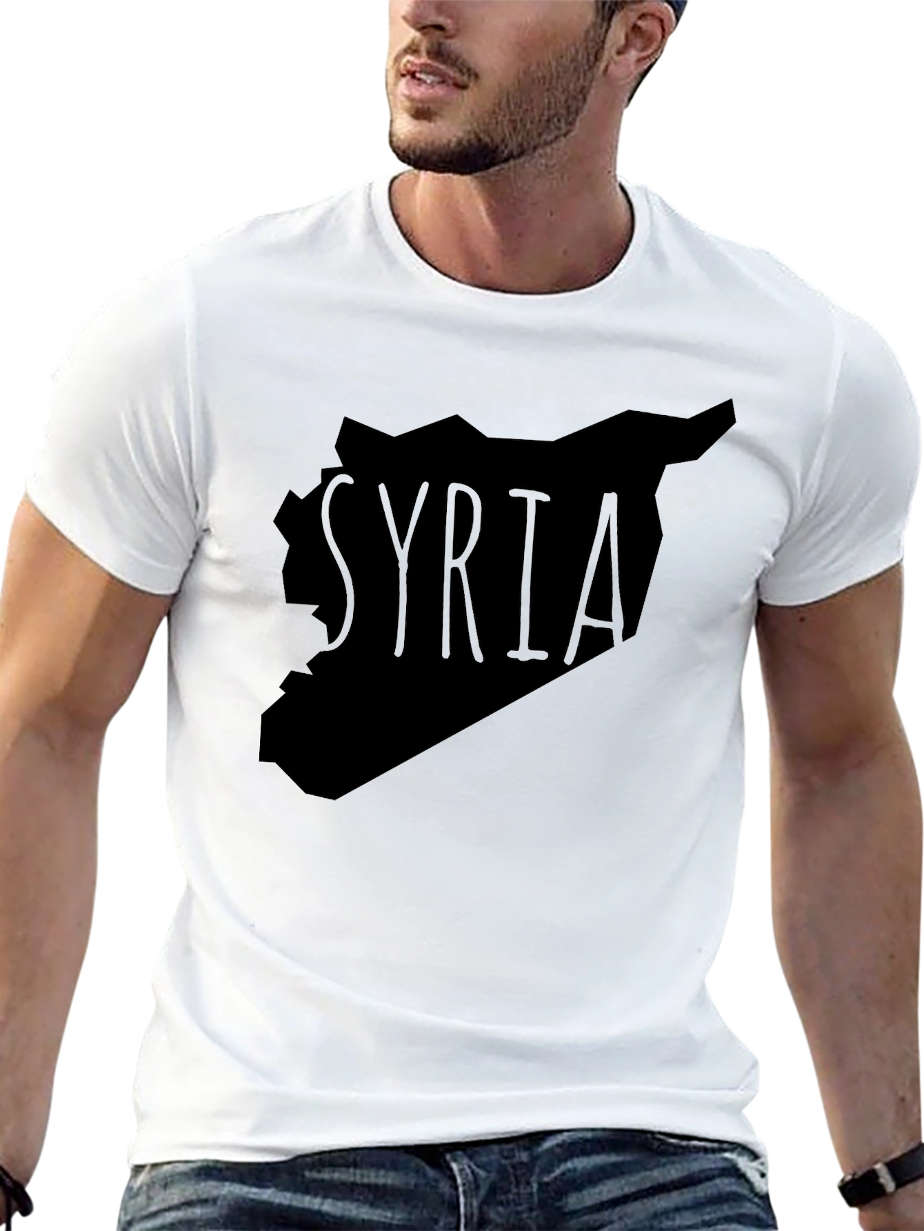 Syria Map T-Shirt - Black Graphic Tee