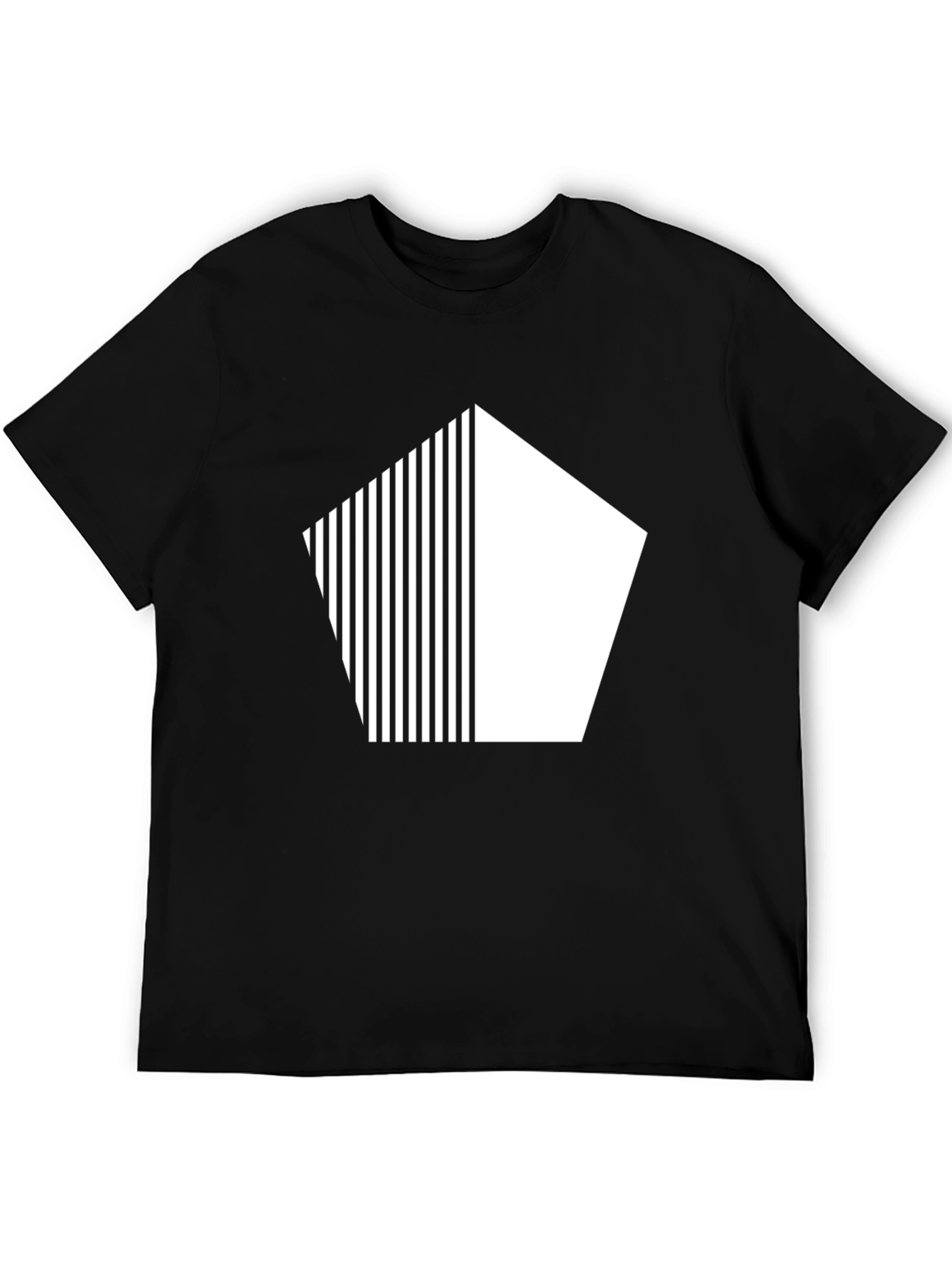Modern Geometric Design Black T-Shirt