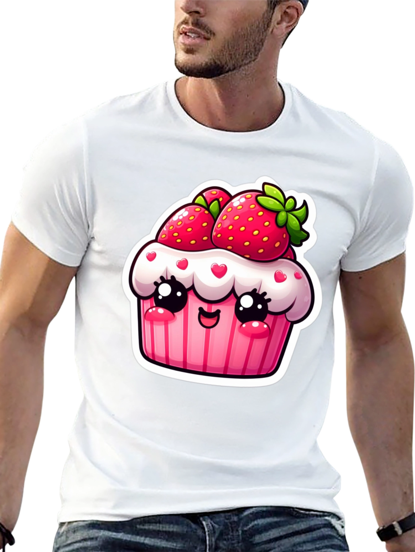 Kawaii Strawberry Cupcake T-Shirt Cute Graphic Tee