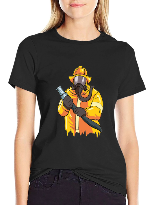 Firefighter Graphic Tee - Black Cotton Blend