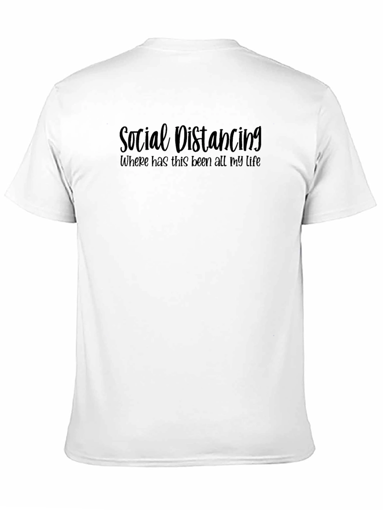 Social Distancing Slogan Tee - Black Casual Shirt