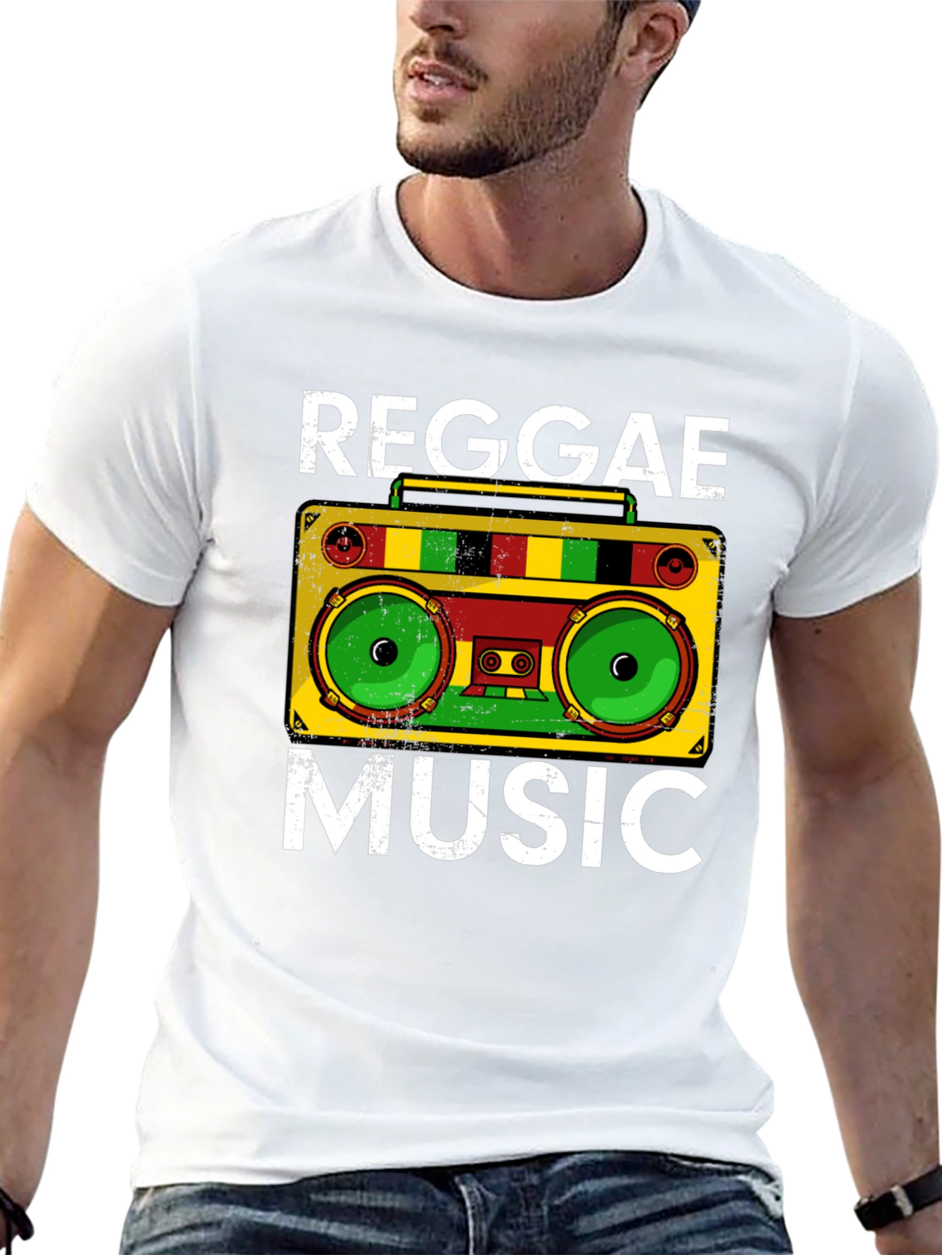 Reggae Music Graphic Tee - Boombox Design