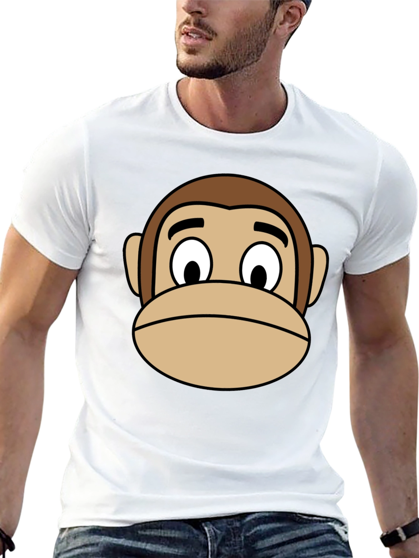 Monkey Face Graphic T-Shirt - Black