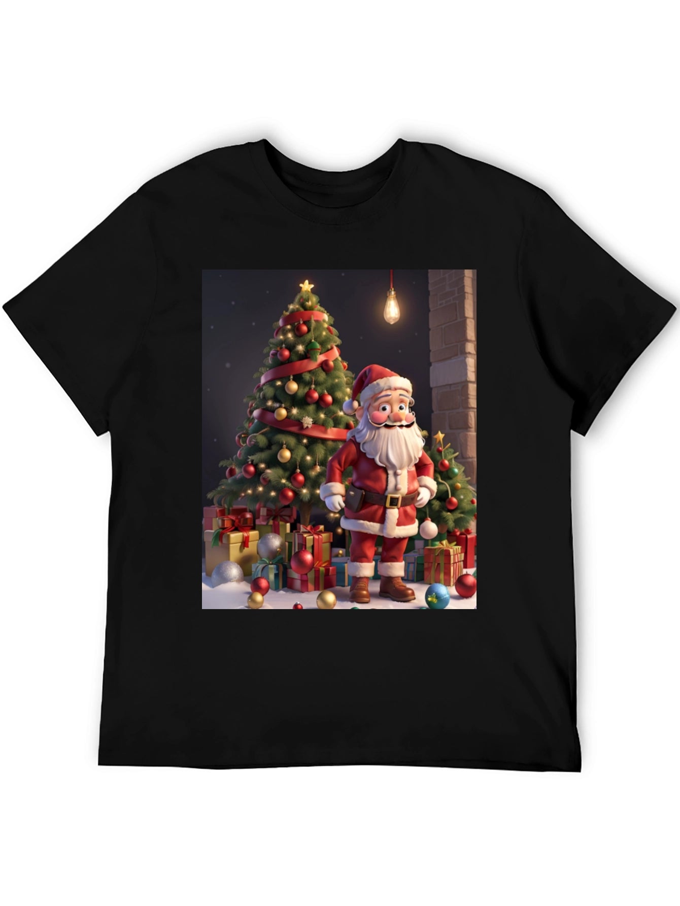 Festive Santa T-Shirt - Christmas Cartoon Design