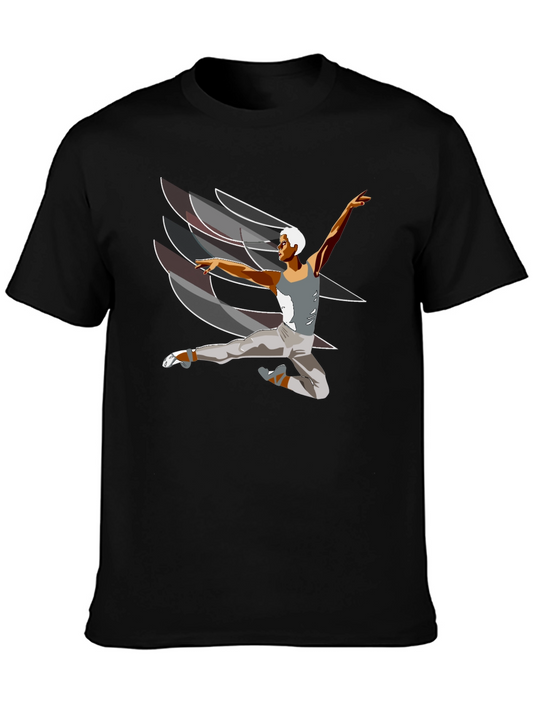 Ballet Dancer Graphic Tee - Black Cotton Blend