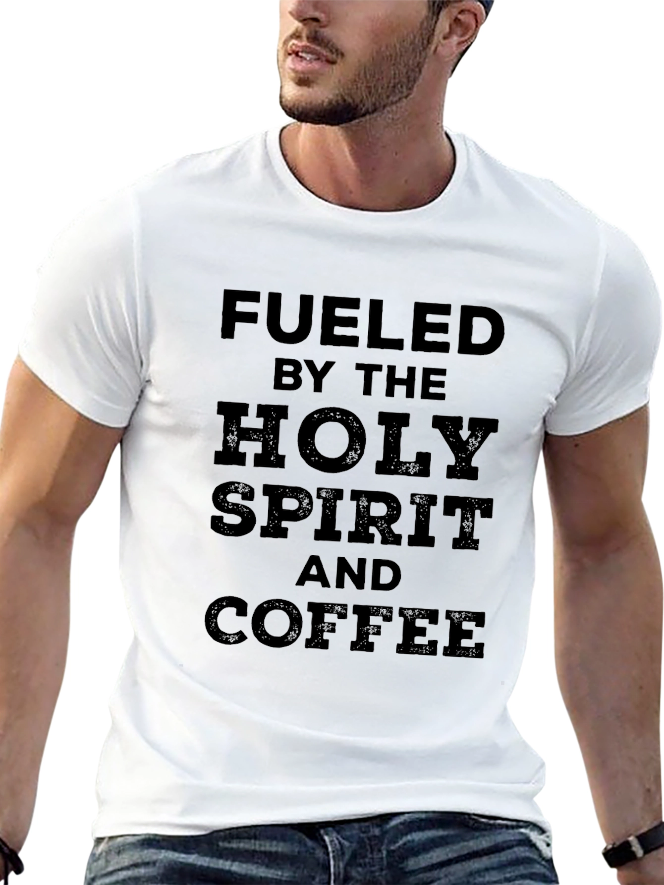 Fueled by Holy Spirit & Coffee Black T-Shirt