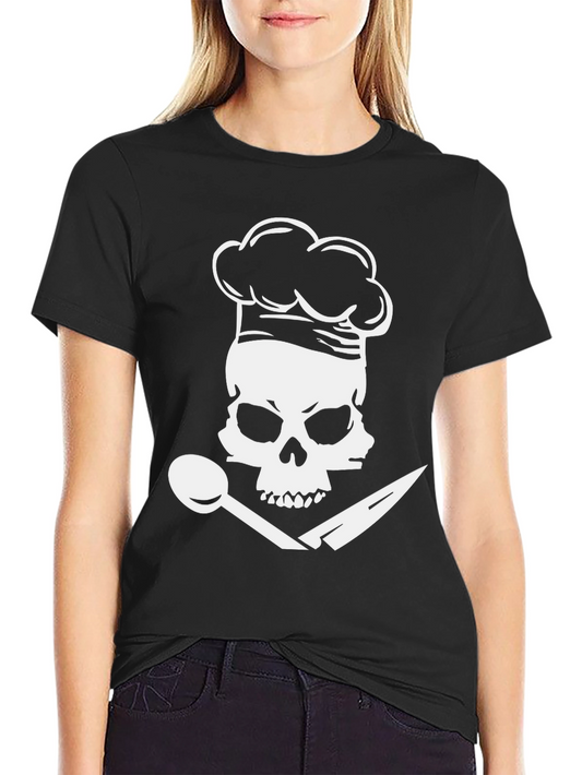 Chef Skull T-Shirt: Culinary Pirate Design