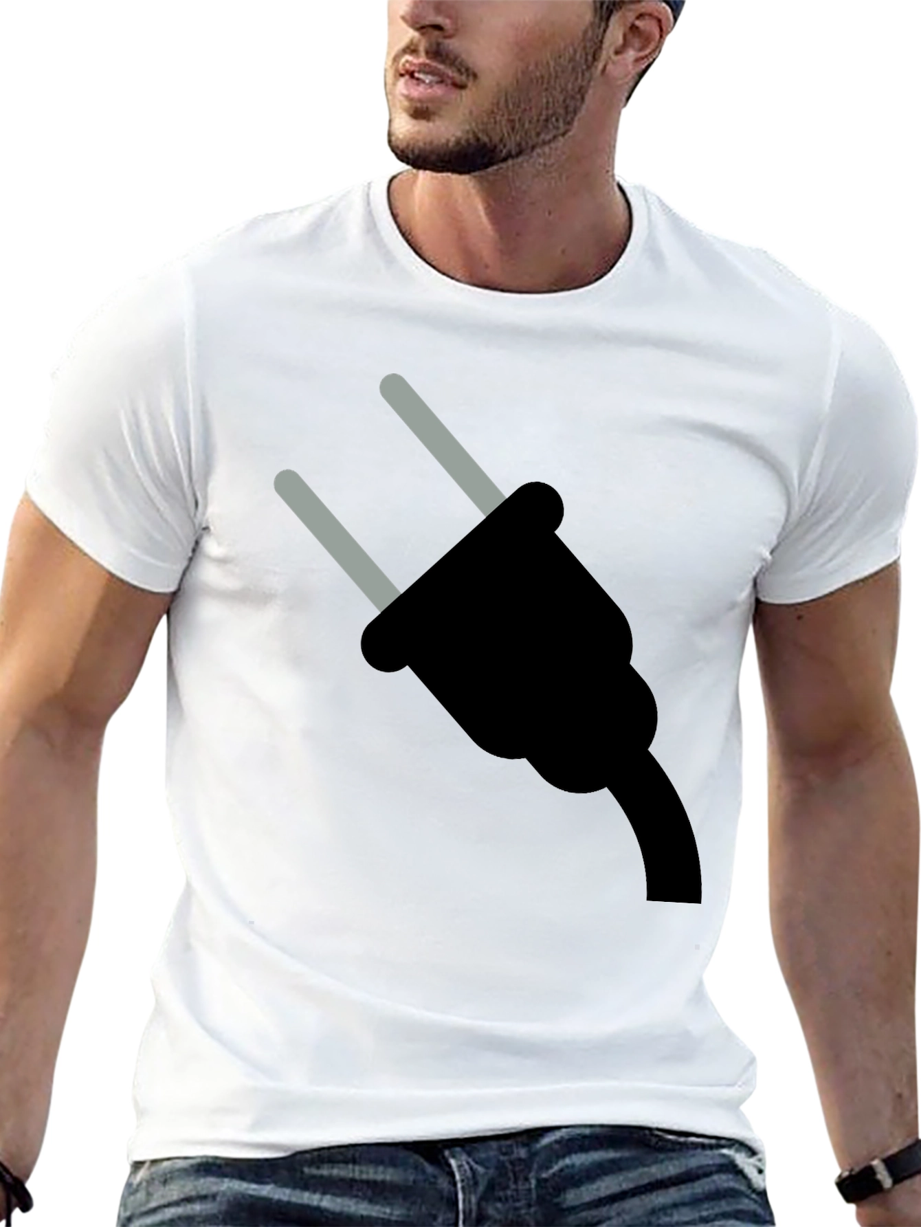 Plug Graphic Tee - Black Cotton Comfort